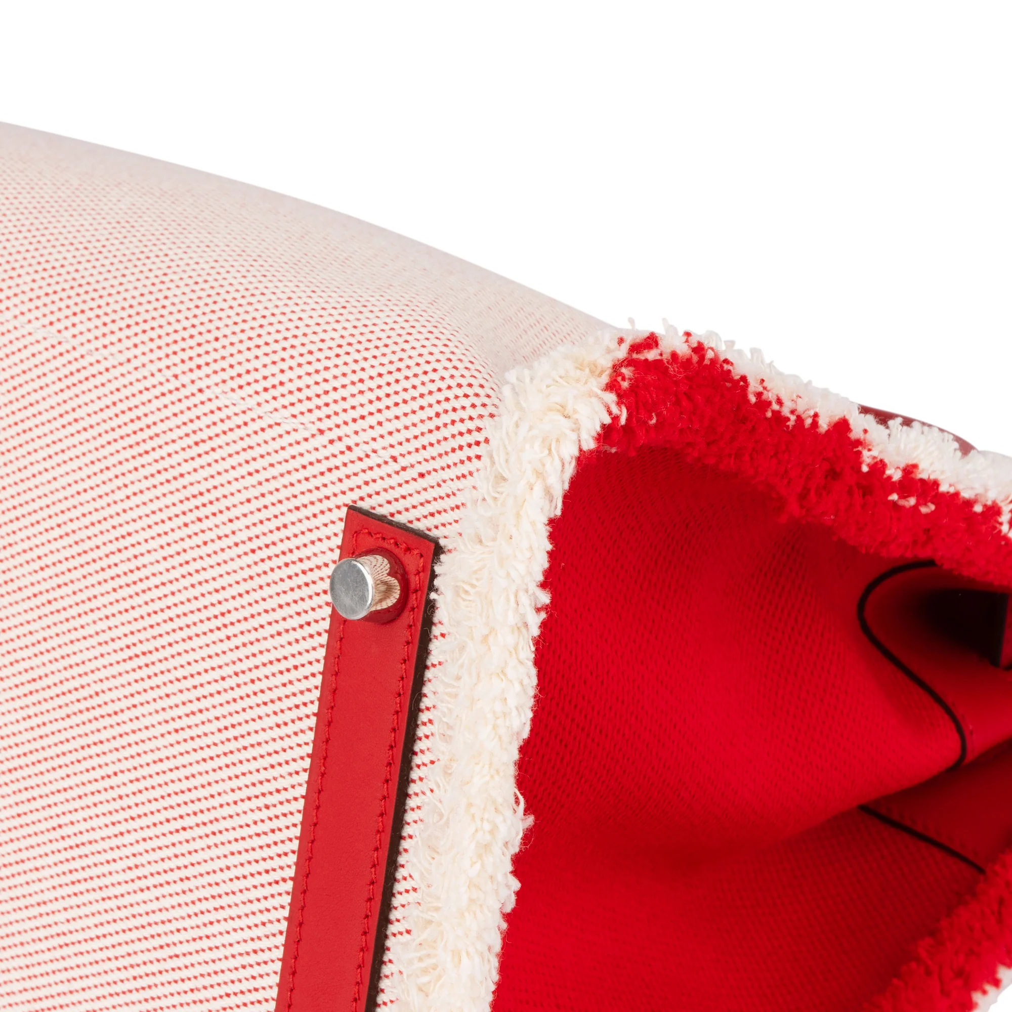 Hermès Fray Swift / Toile H Rouge de Coeur Birkin 35 Handbag