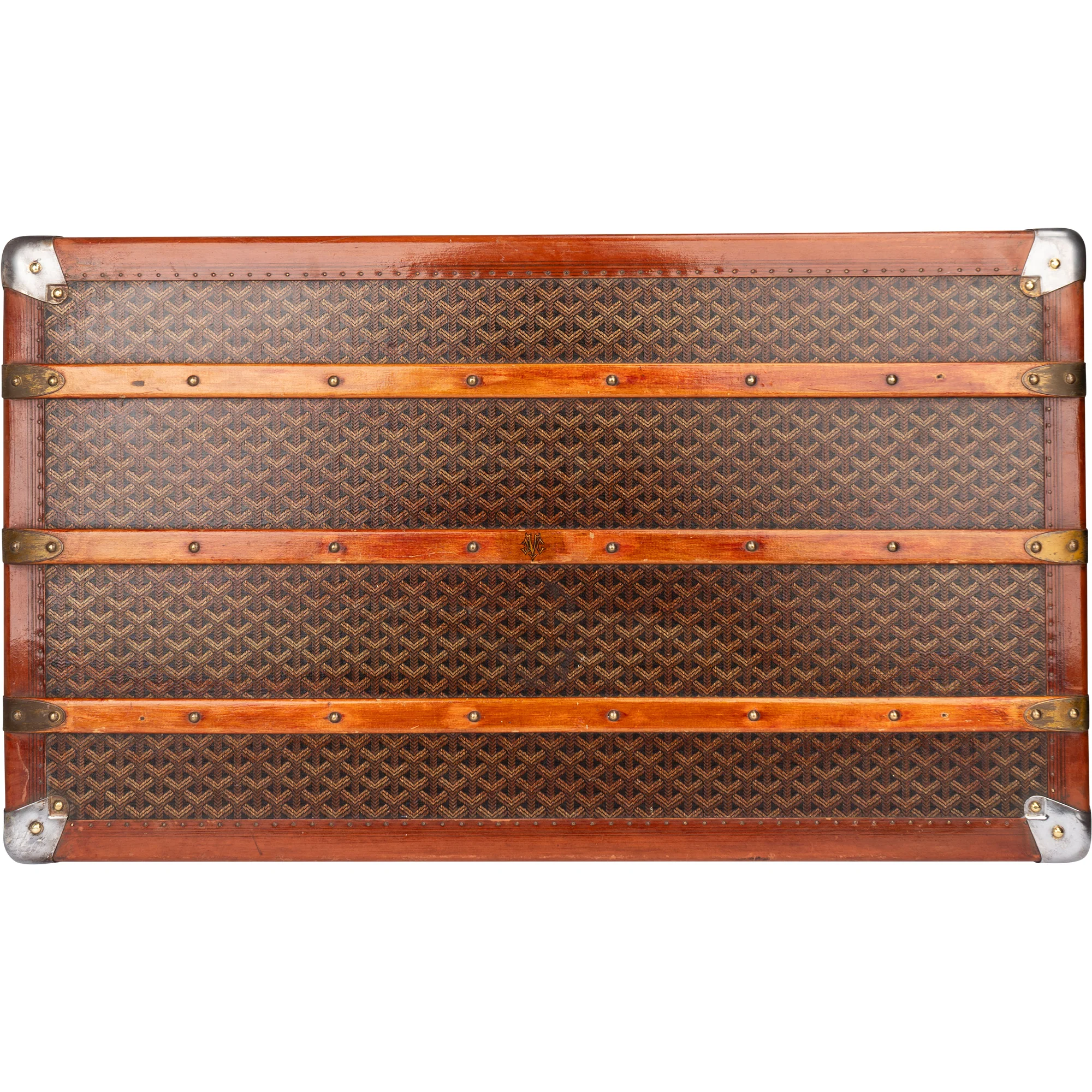 Goyard Goyardine "JVC" Cabin Koffer Malle 90