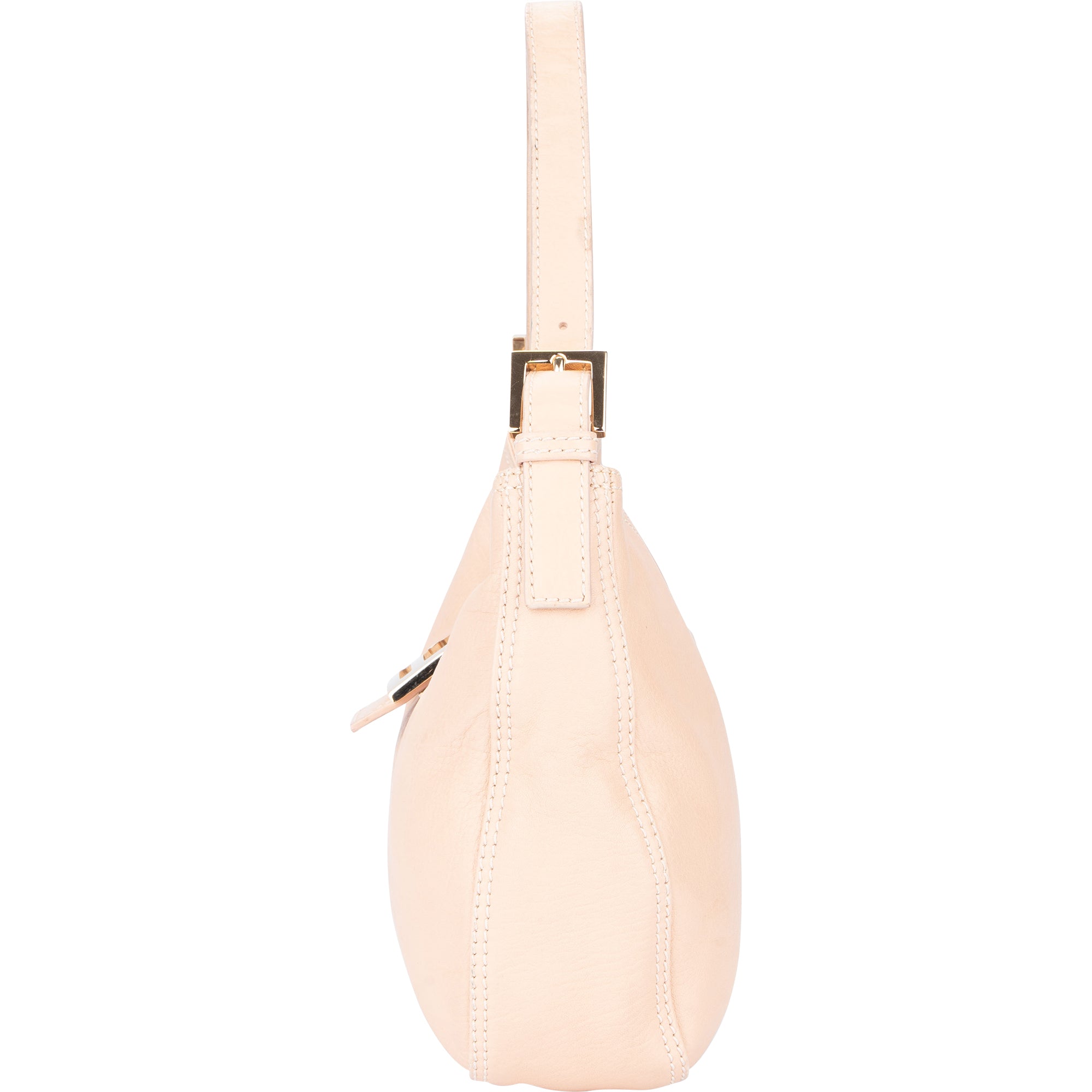 Fendi - FF Rose Leather Baguette Handbag