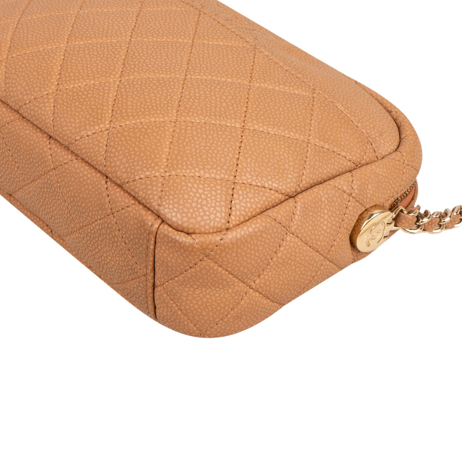 Chanel Quilted Caviar Leather Tassel Camera Crossbody Bag