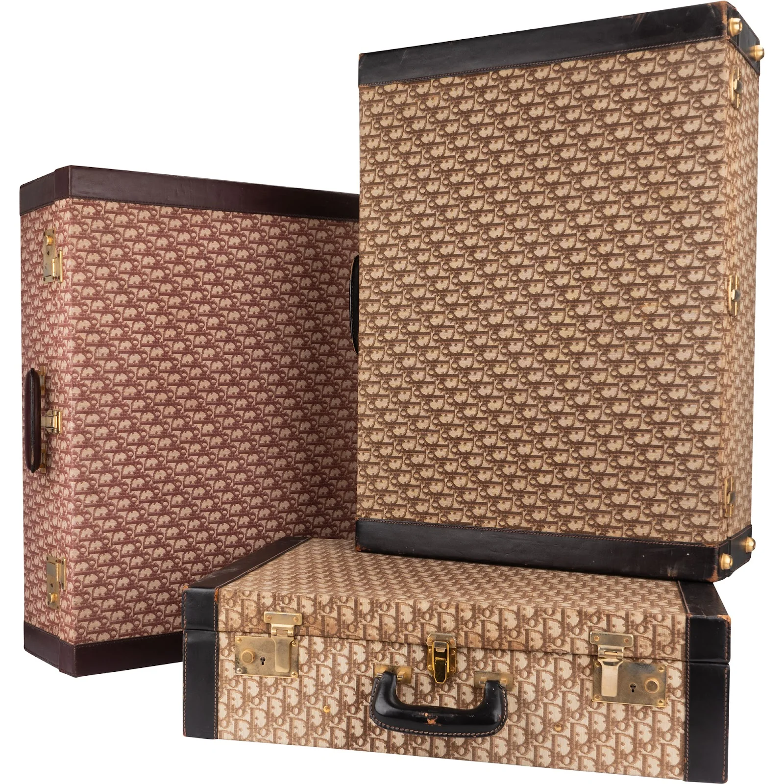 Christian Dior Trotter Monogram Vintage Suitcase Trio Tower