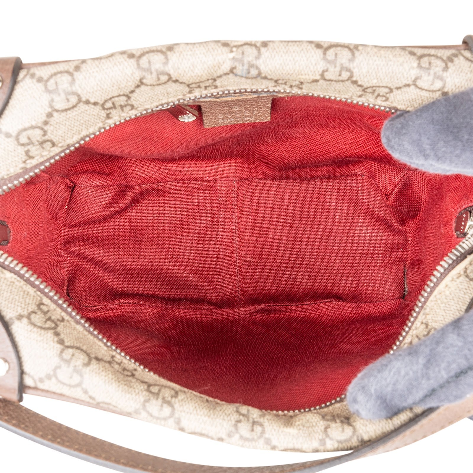 Gucci – Monogram GG Supreme Studded Trunk Crossbody Bag