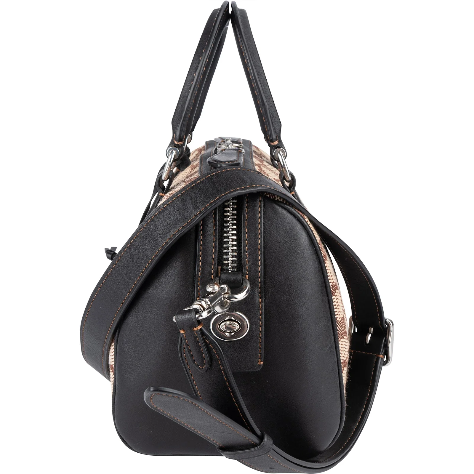 Coach Monogram Signature Rowan Satchel Boston Bag