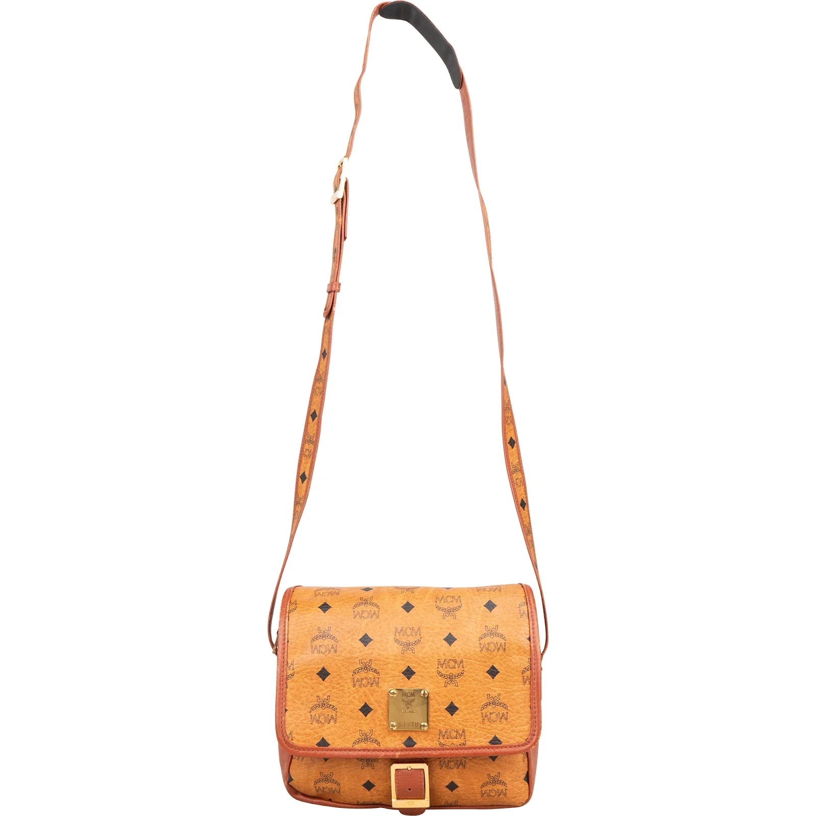 MCM Monogram Visetos Buckle Flap Crossbody Bag