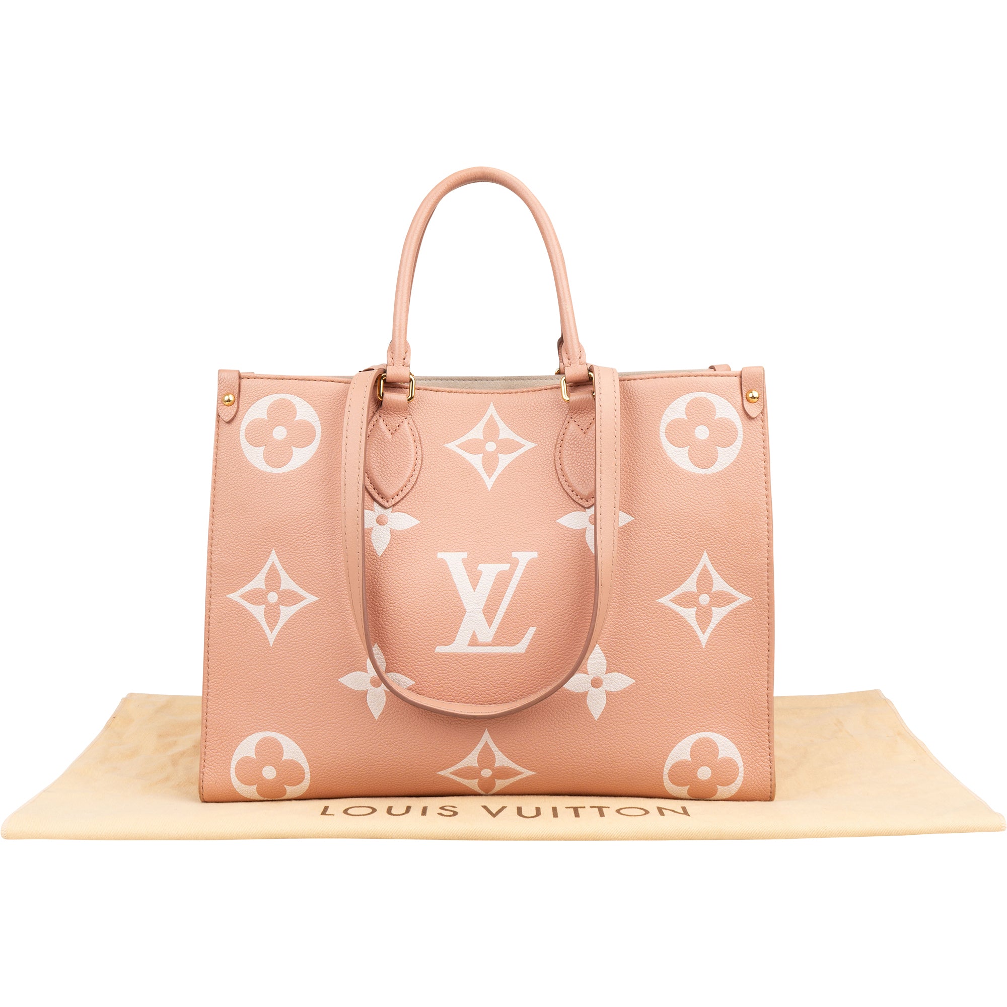 Louis Vuitton Leather Monogram Empreinte Giant OnTheGo MM Handbag