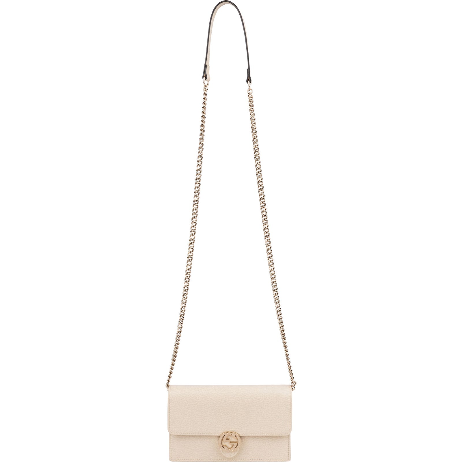 Gucci Grained Leather Interlocking GG Wallet On Chain