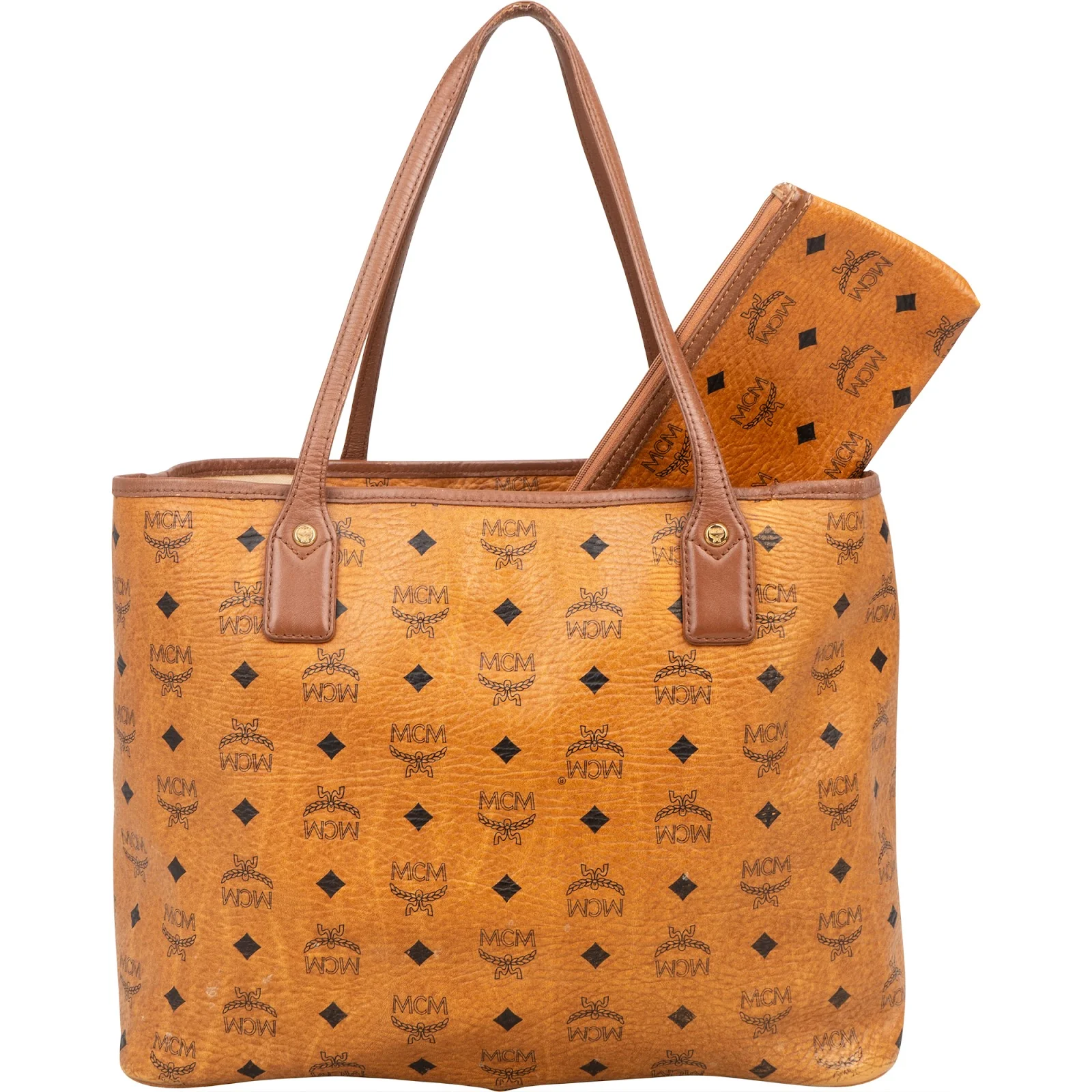 MCM Monogram Visetos Liz Reversible Shopper Shoulder Bag