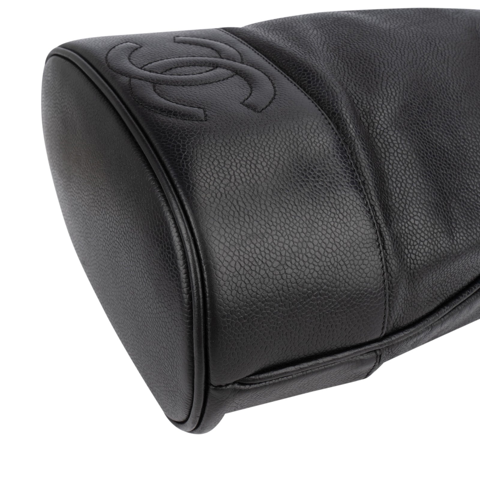 Chanel Caviar Leather CC Drawstring Bucket Crossbody Bag