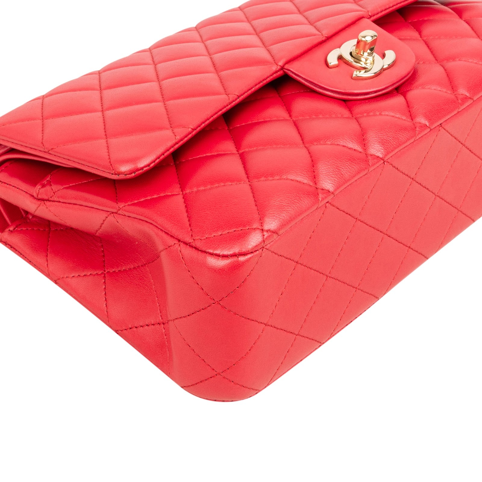 Chanel Quilted Lambskin Medium Double Flap Shoulder Bag Hot Pink