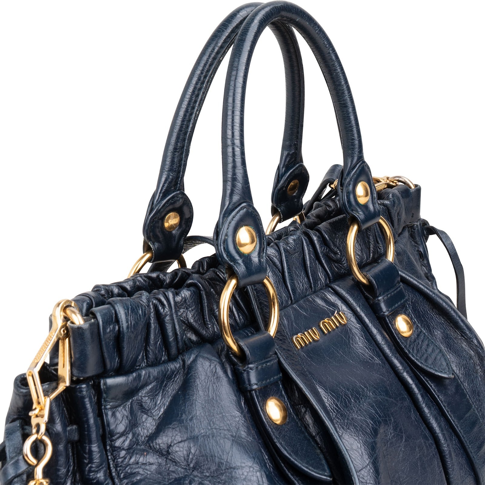 Miu Miu – Vitello Lux Drawstring Satchel Crossbody Bag
