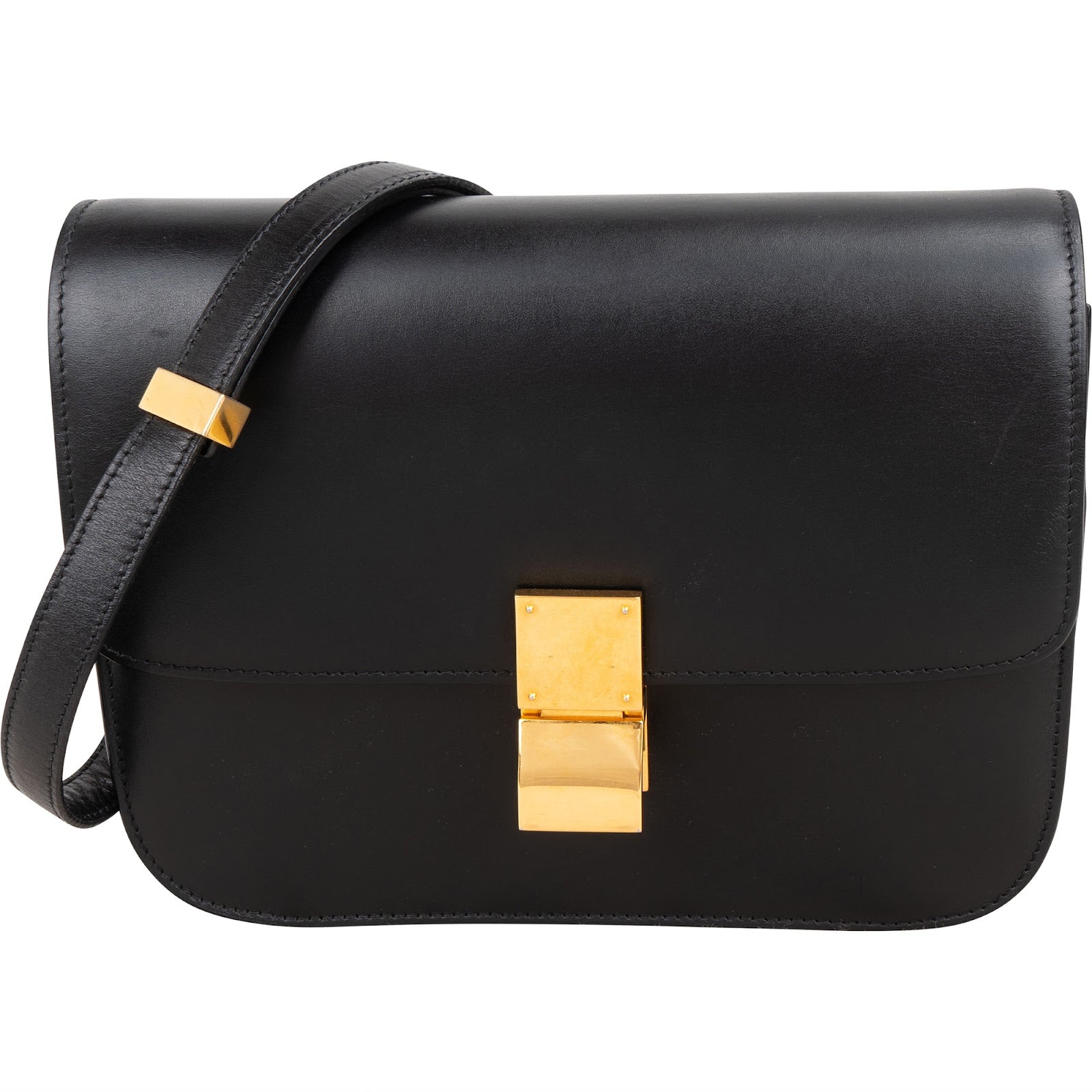 Celine Boxcalf Leather Seesaw Lock Triomphe Classic Box Crossbody Bag