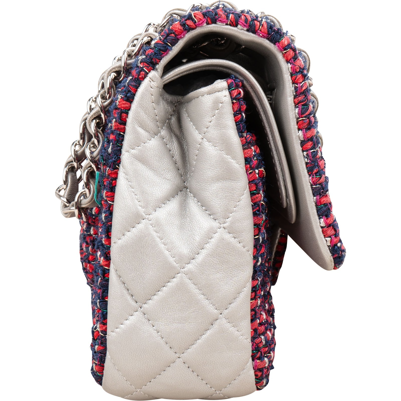 Chanel Quilted Multicolor Tweed and Lambskin Medium Double Flap Shoulder Bag