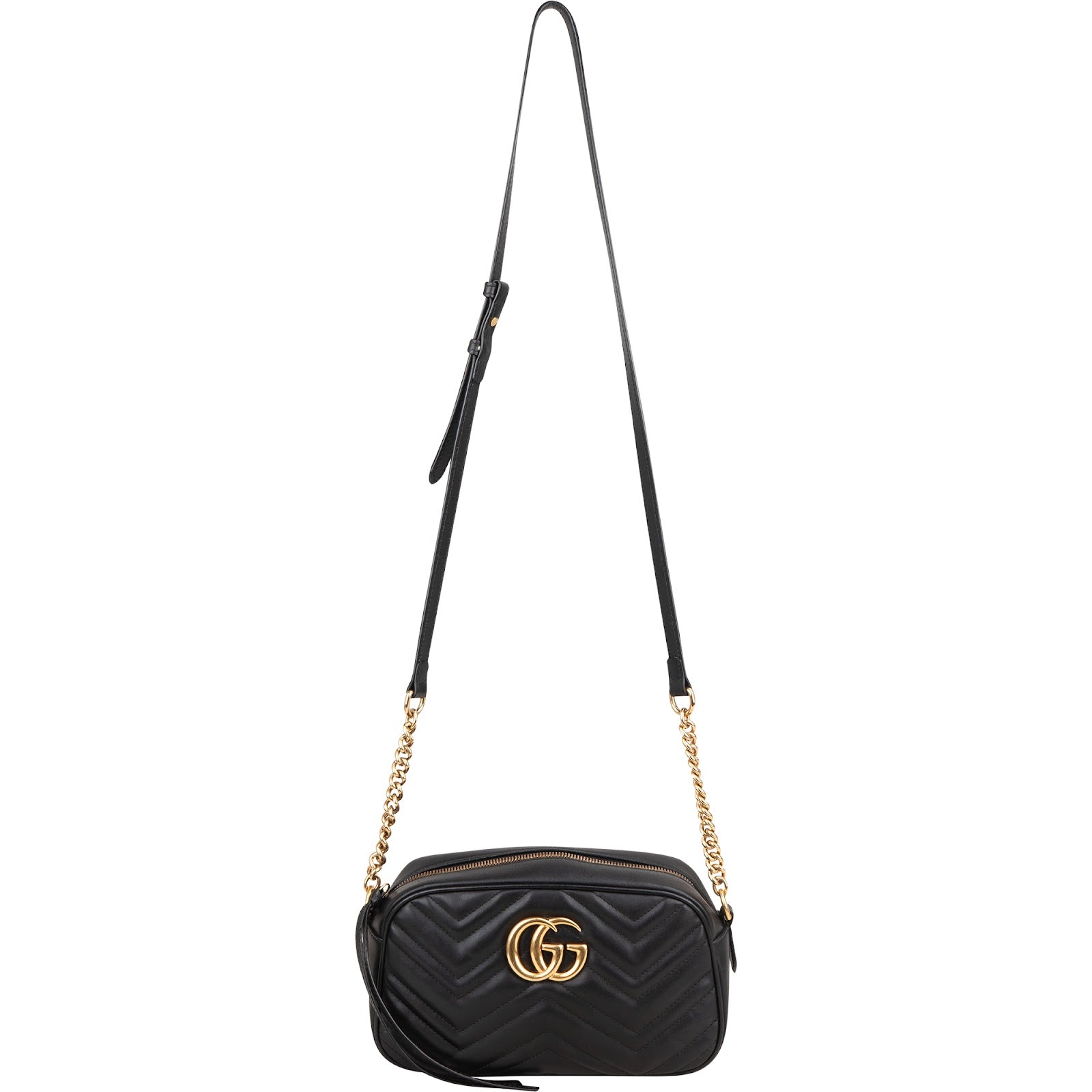 Gucci Chevron Leather GG Marmont Camera Crossbody Bag