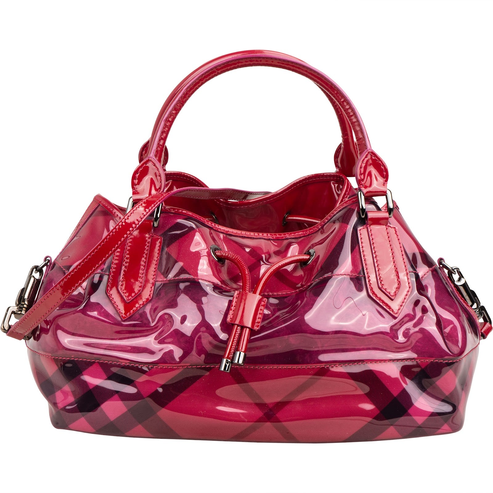 Burberry – Mega Check-schoudertas met trekkoord