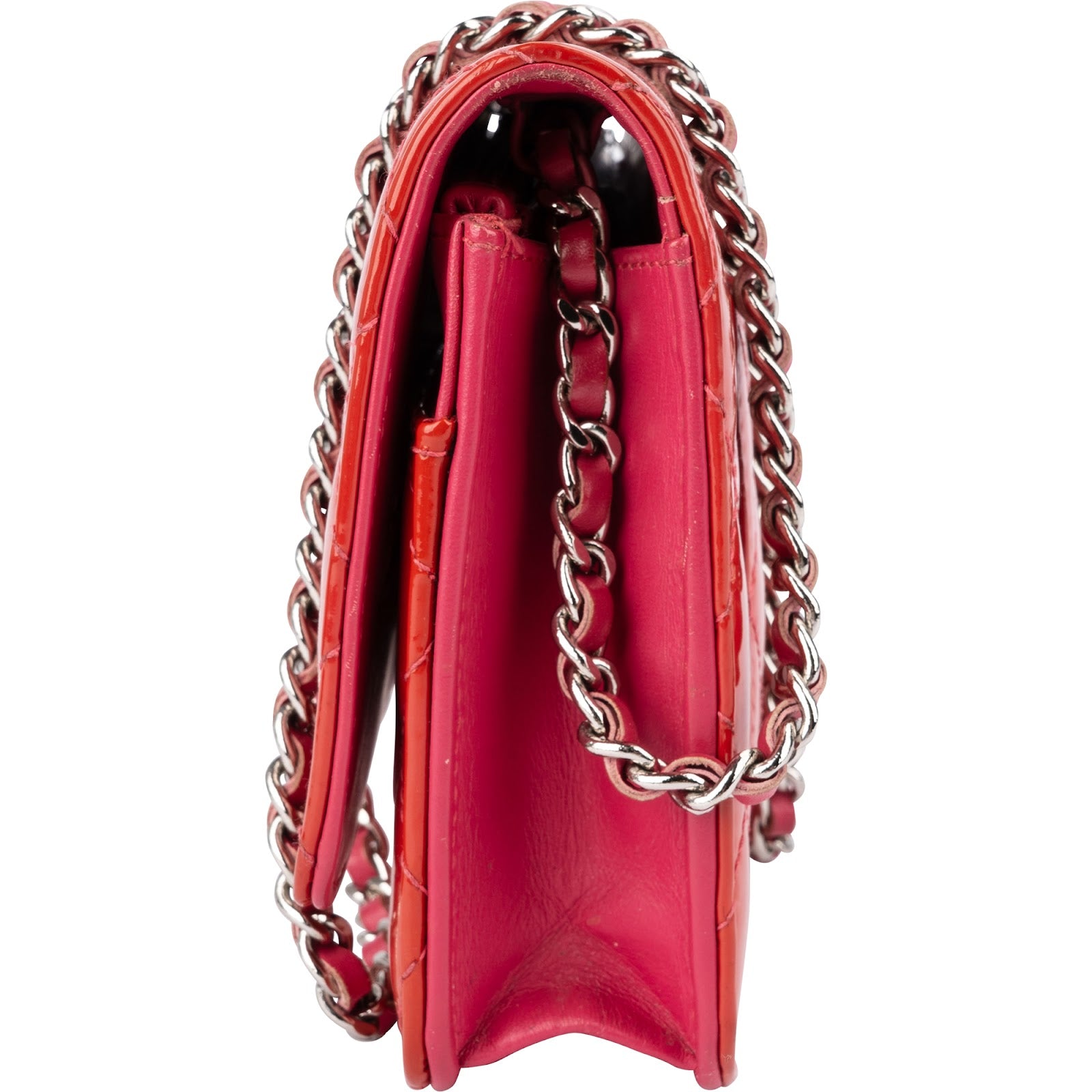 Chanel Quilted Patent Leather Wallet on Chain