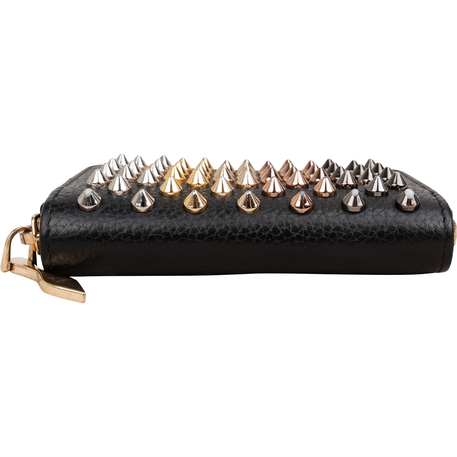 Christian Louboutin Calfskin Panettone Spikes Mini Wallet