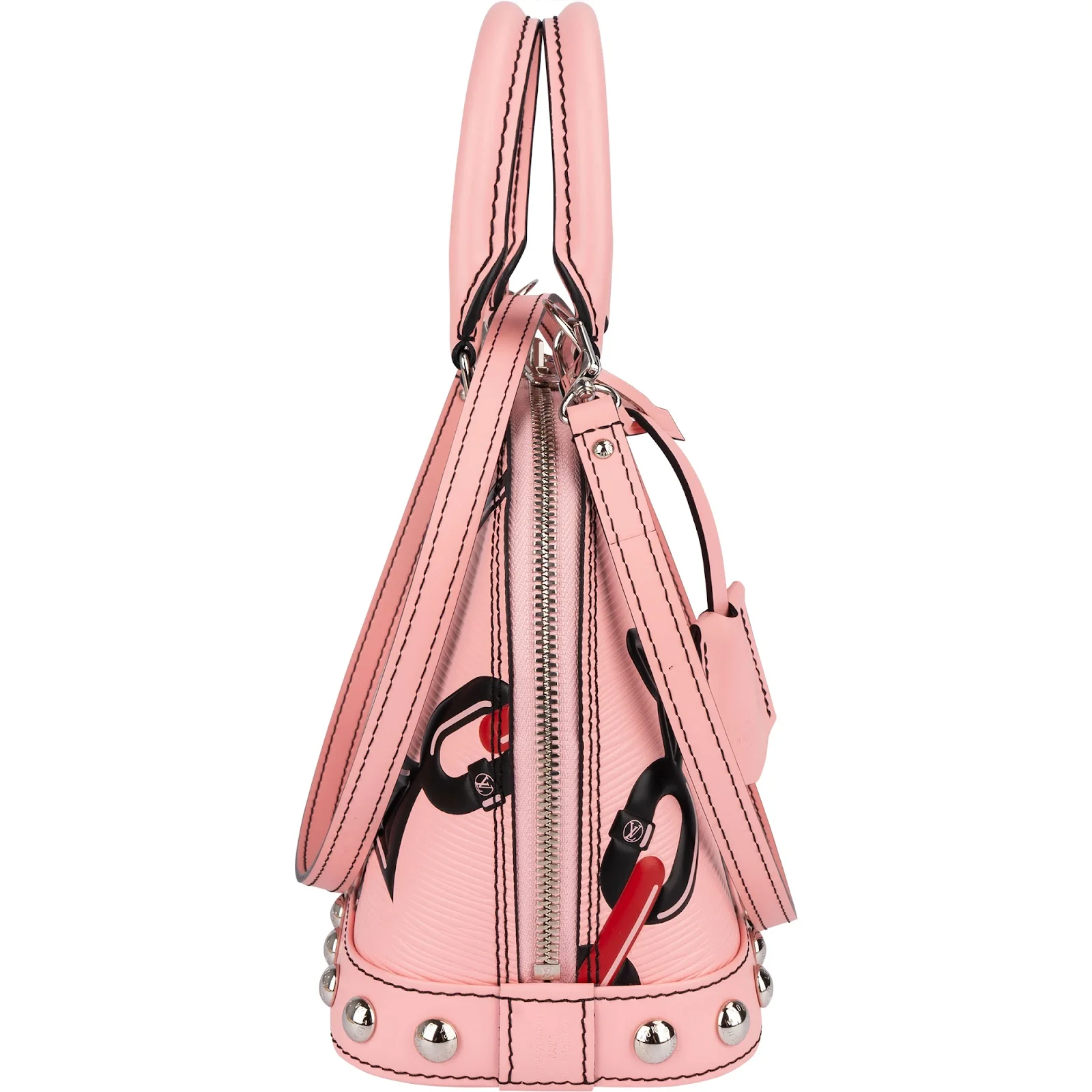 Louis Vuitton Pink Epi Leather Chain Flower Alma BB Handbag