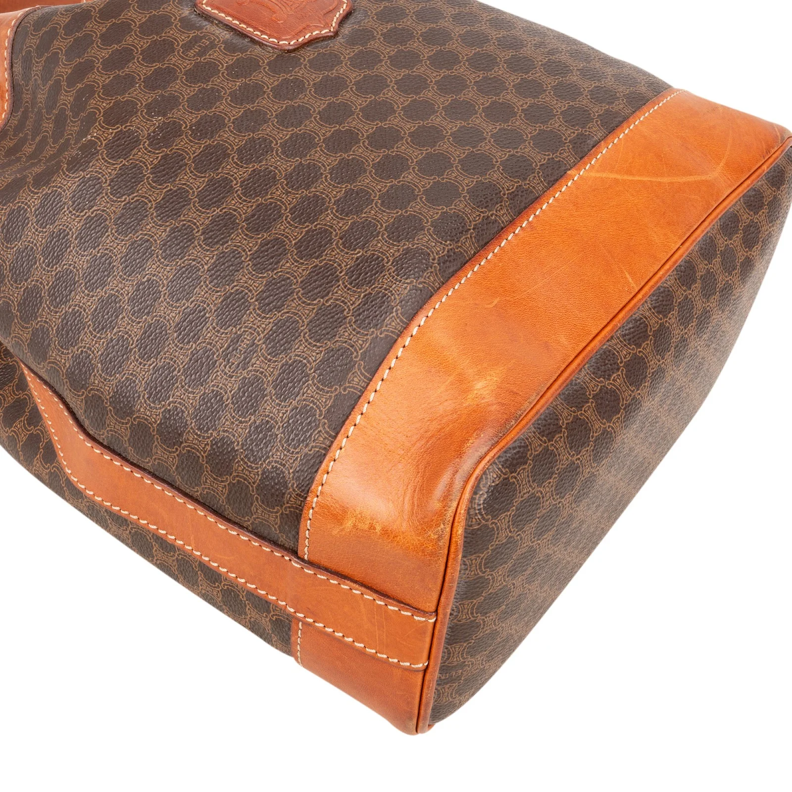 Celine Macadam Canvas Drawstring Bucket Shoulder Bag