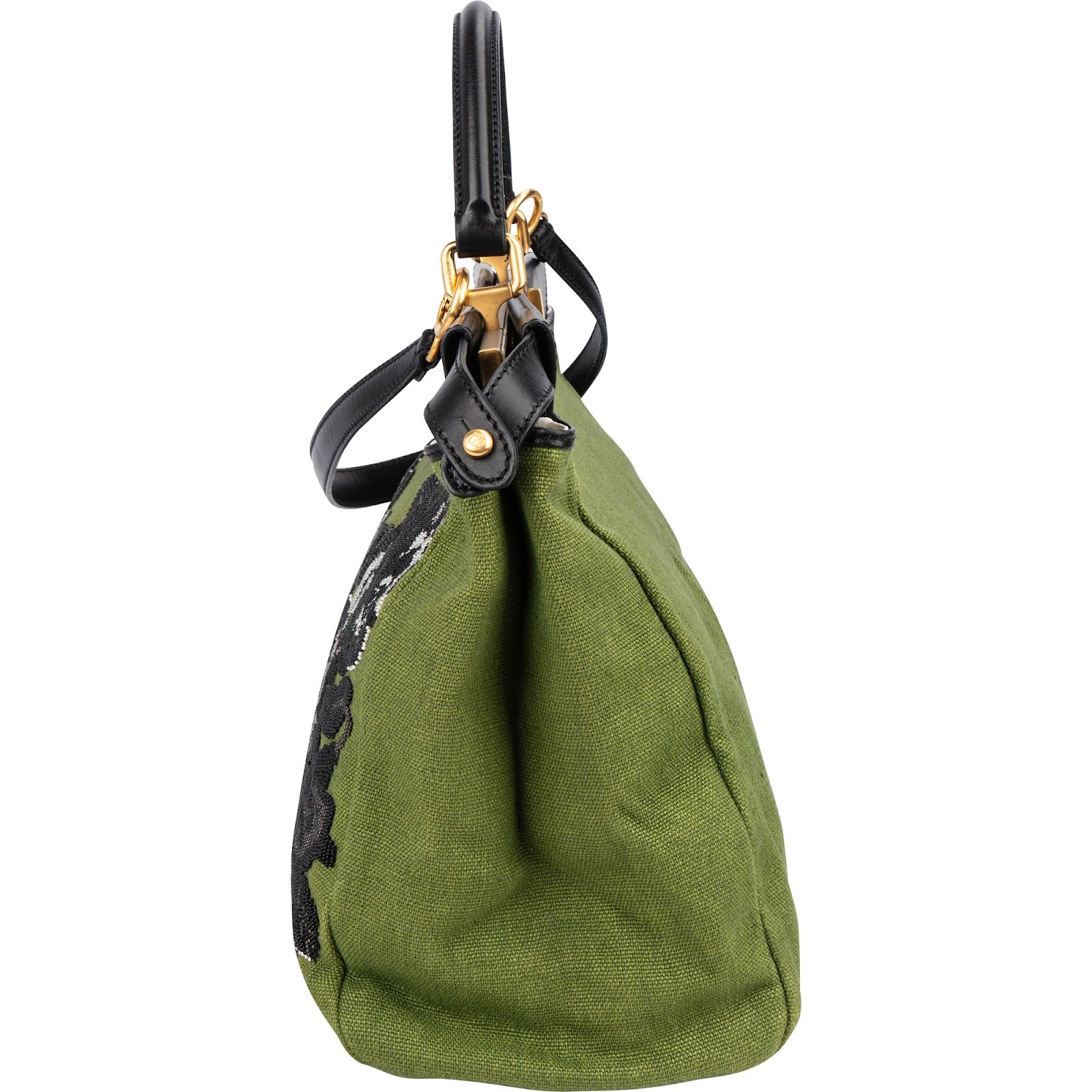 Sac à main Peekaboo Fendi en denim brodé de motifs floraux, édition limitée