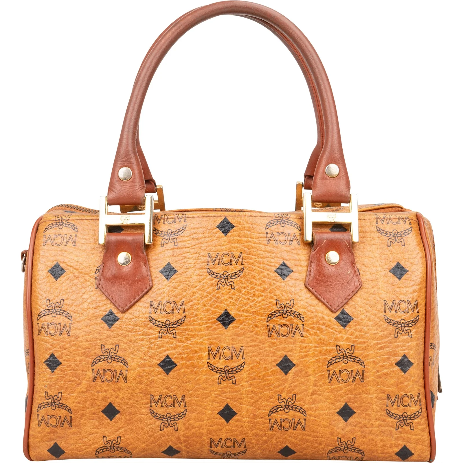 MCM Monogram Visetos Boston Bag