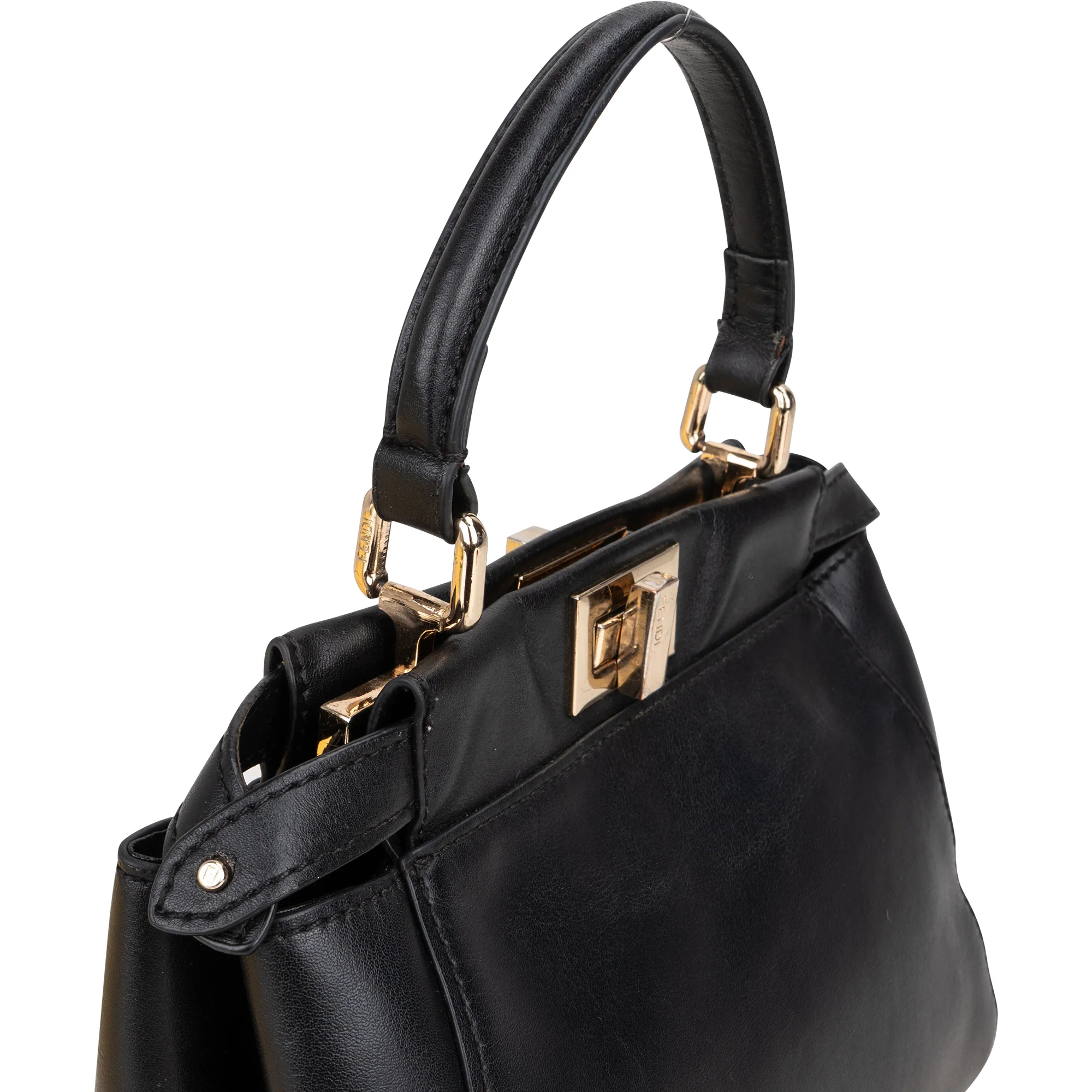 Fendi Black Leather Peekaboo Handbag