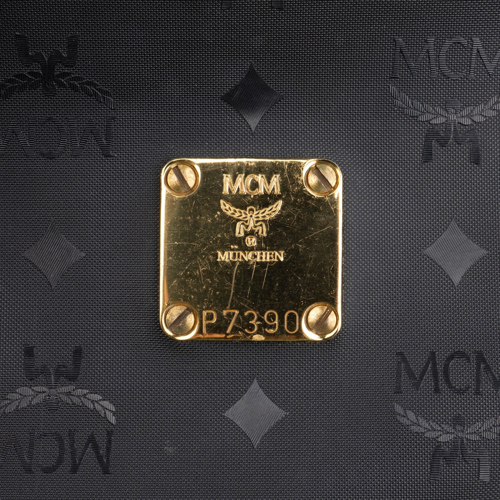 MCM Monogram Visetos Nylon Drawstring Bucket Crossbody Bag