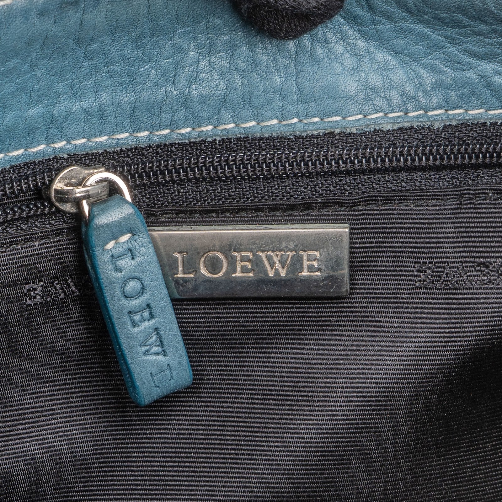 Loewe Leather and Canvas Anagram Studded Pochette