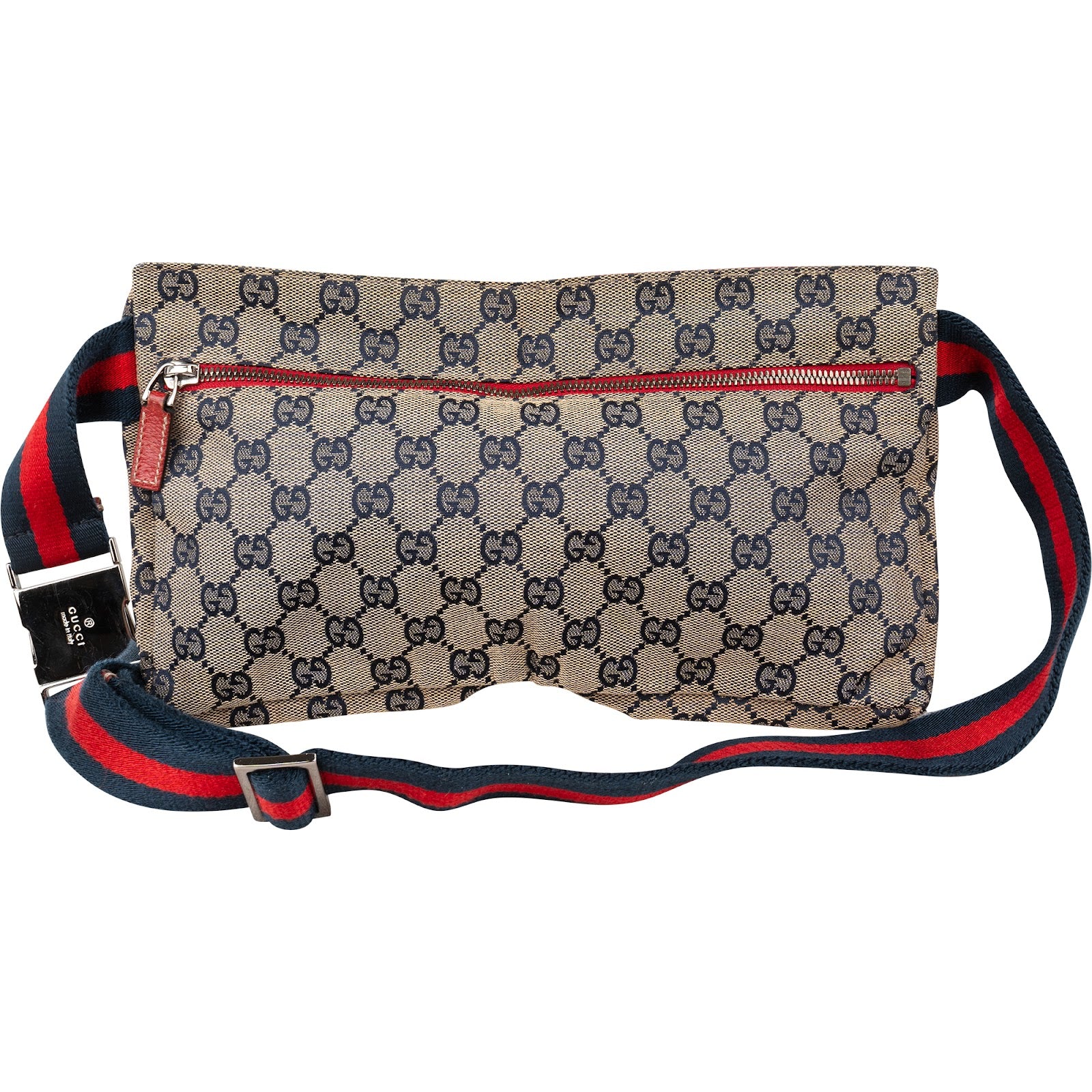 Gucci - Monogram GG Canvas Web Stripe Crossbody Belt