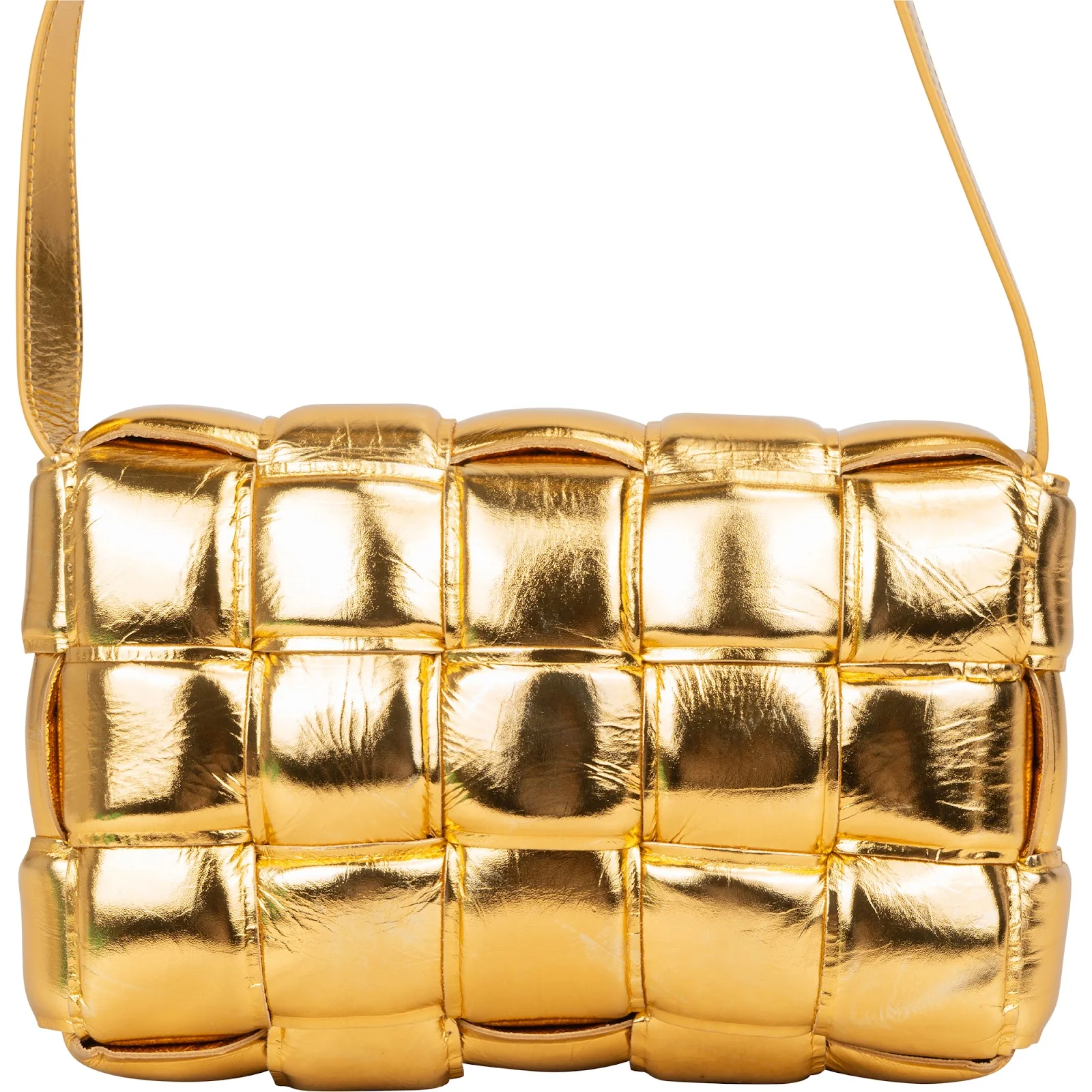 Bottega Veneta Metallic Leather Padded Cassette Crossbody Bag