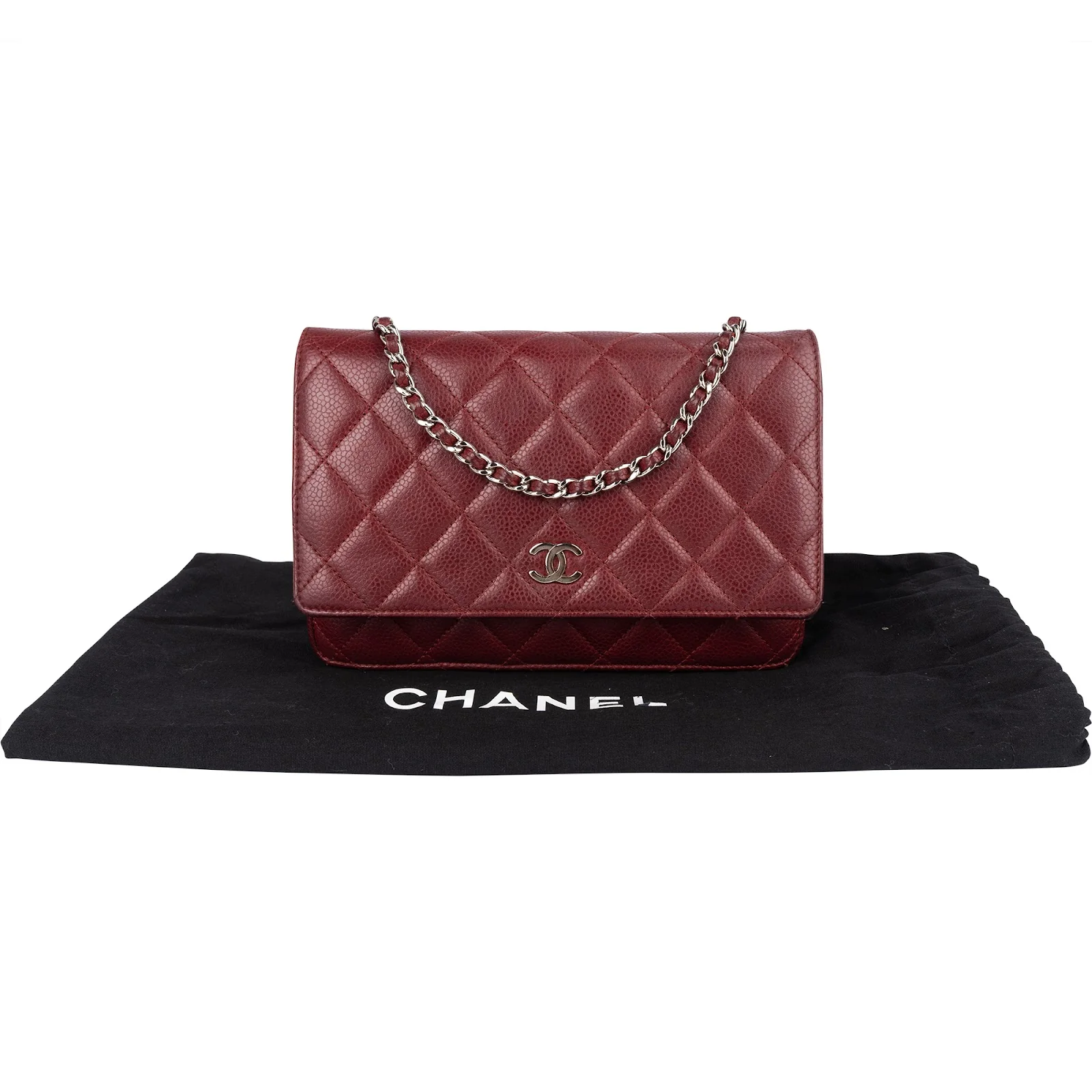 Chanel Quilted Caviar Leather Wallet On Chain Crossbody Bag