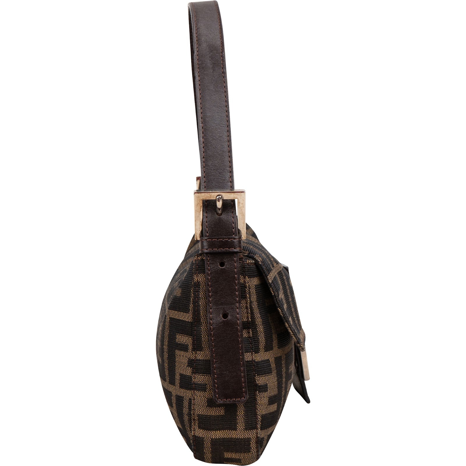 Fendi Monogram Zucca Baguette Shoulder Bag