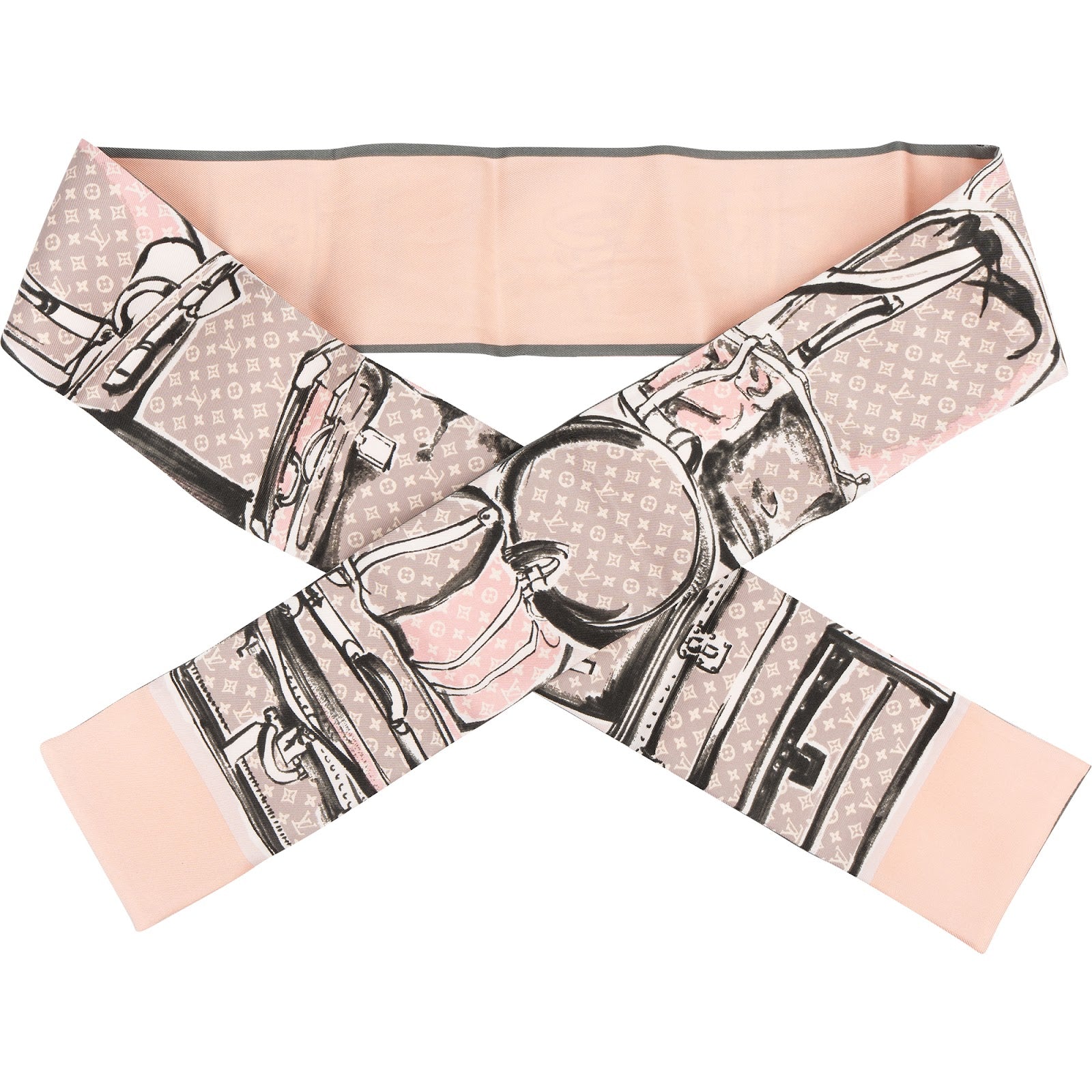 Louis Vuitton Silk Monogram Trunks Bandeau Tuch