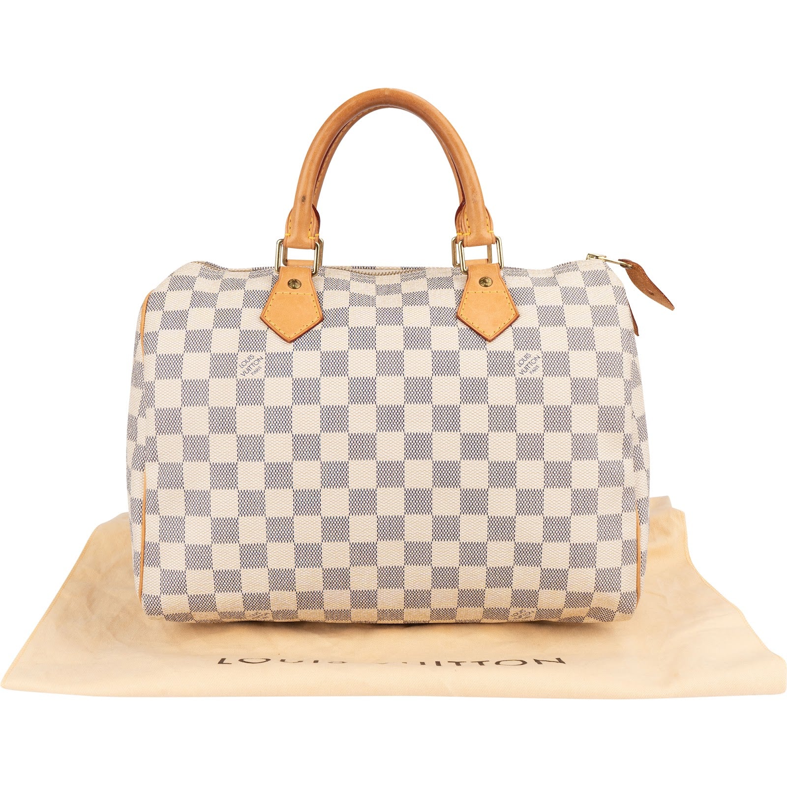 Louis Vuitton Damier Azur Monogram Speedy 30 Boston Bag