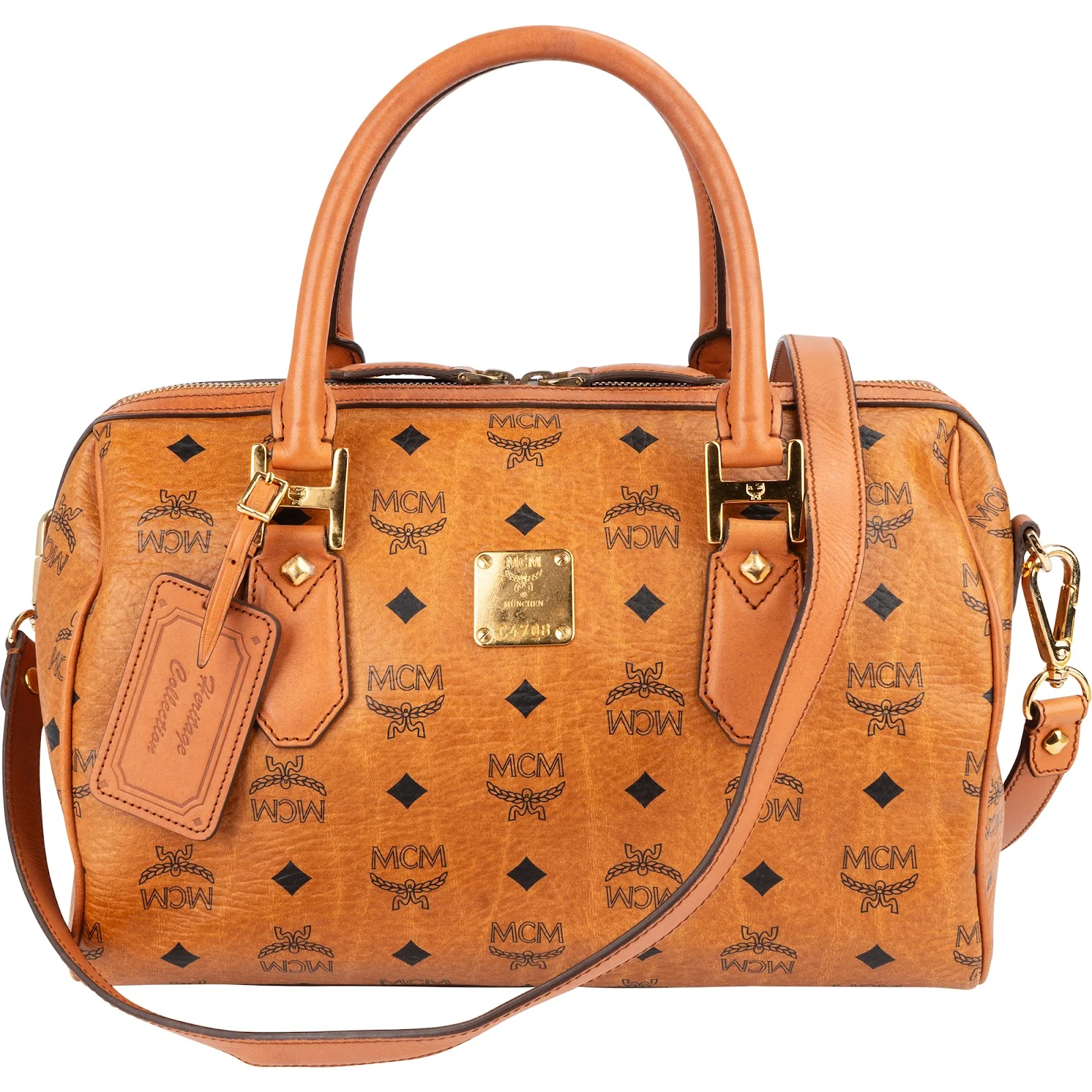 MCM Monogram Visetos Heritage Boston Bag