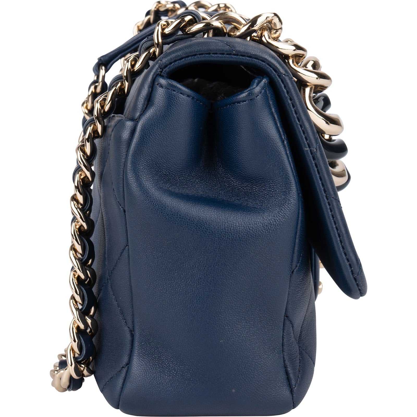 Chanel Quilted Lambskin Medium Flap Chunky Handle Crossbody Bag