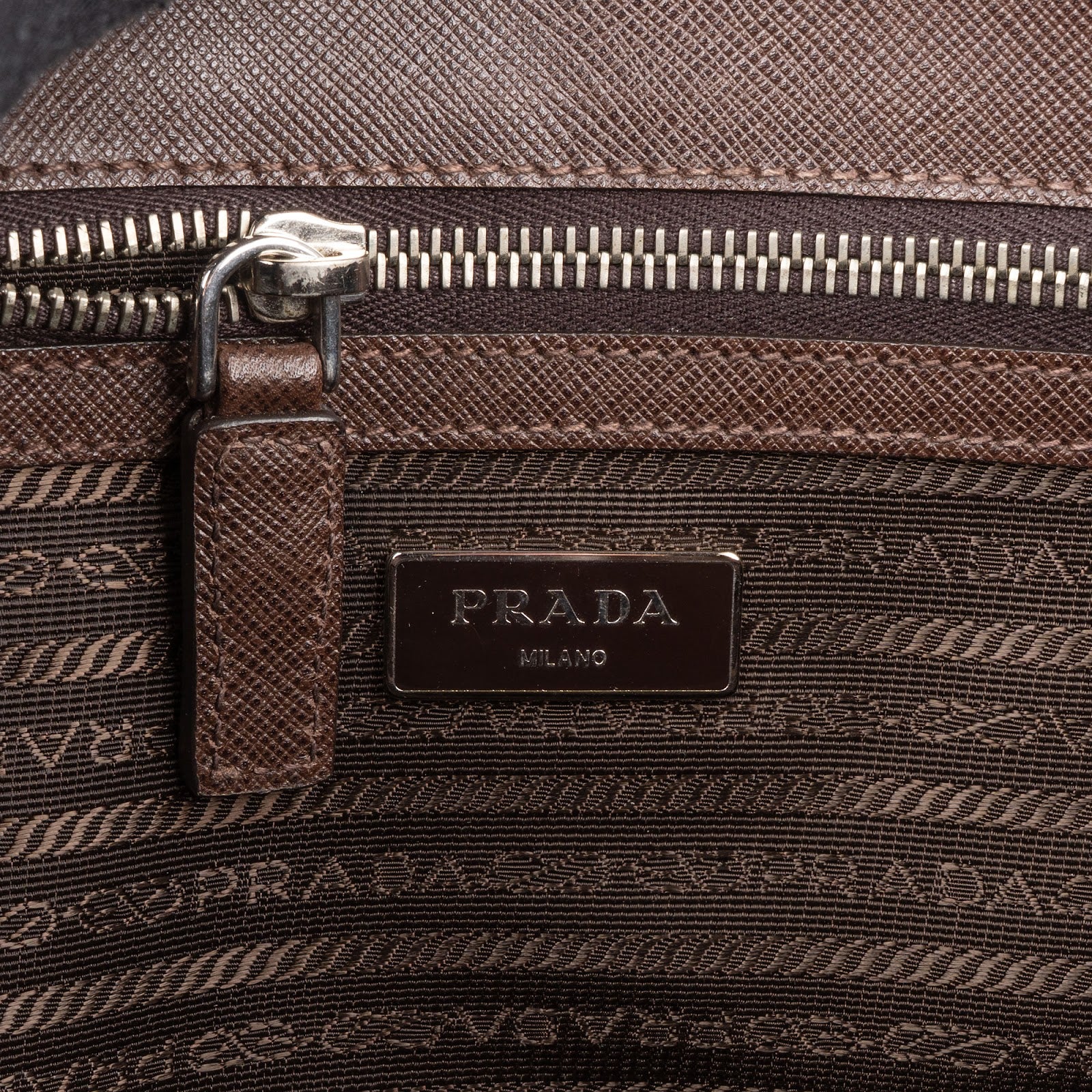 Prada Saffiano Leather Triangle Messenger Crossbody Bag