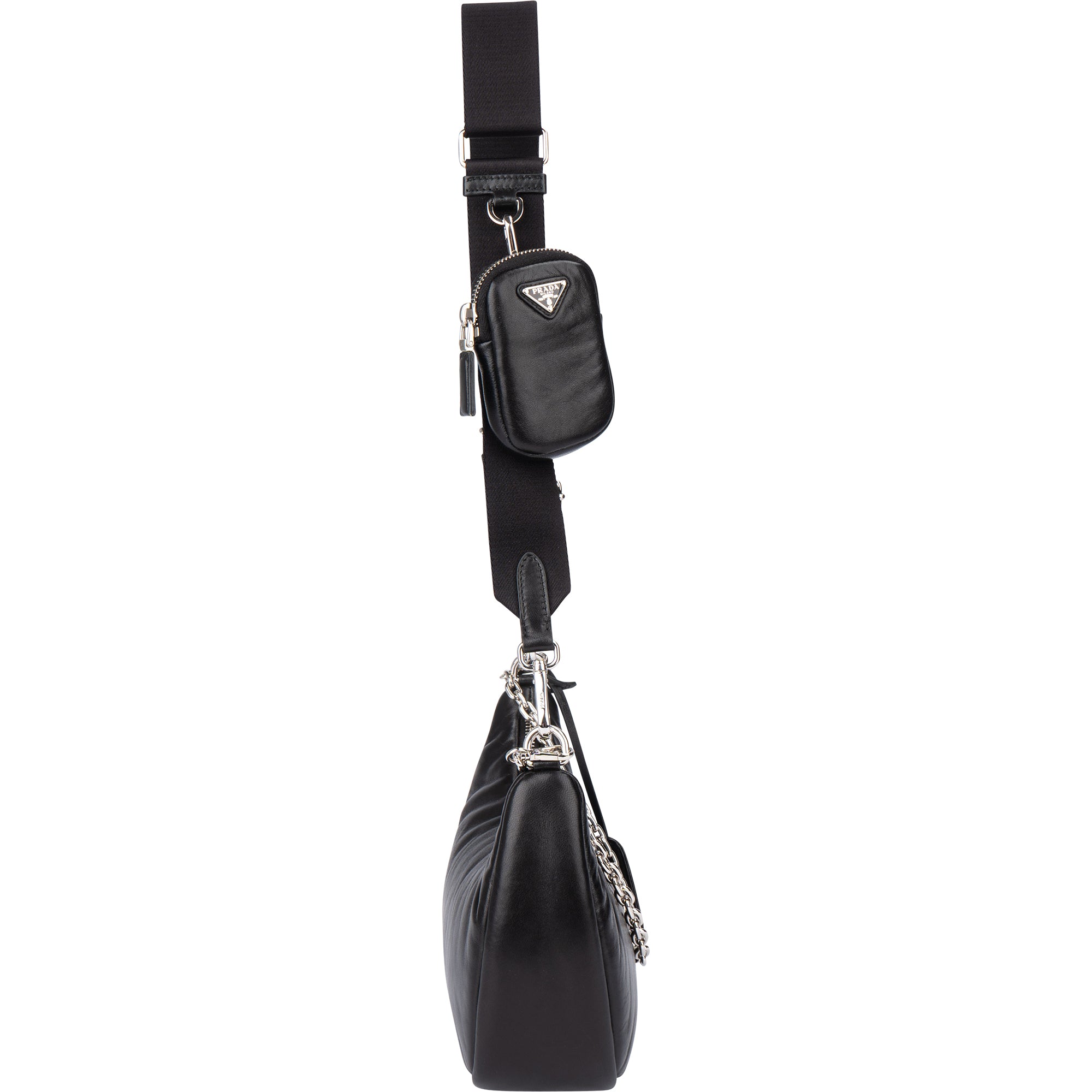 Prada Soft Leather Triangle Re-Edition Crossbody Bag