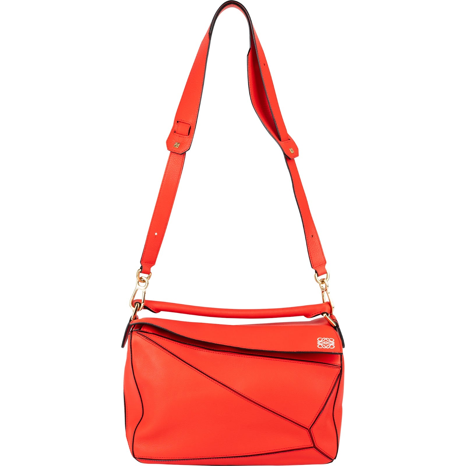 Loewe - Red Grained Calfskin Puzzle Handbag