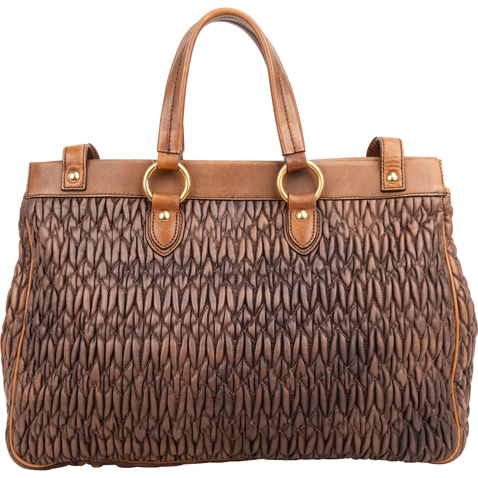 Miu Miu Matelassé Nappa Leather Bicolor Satchel