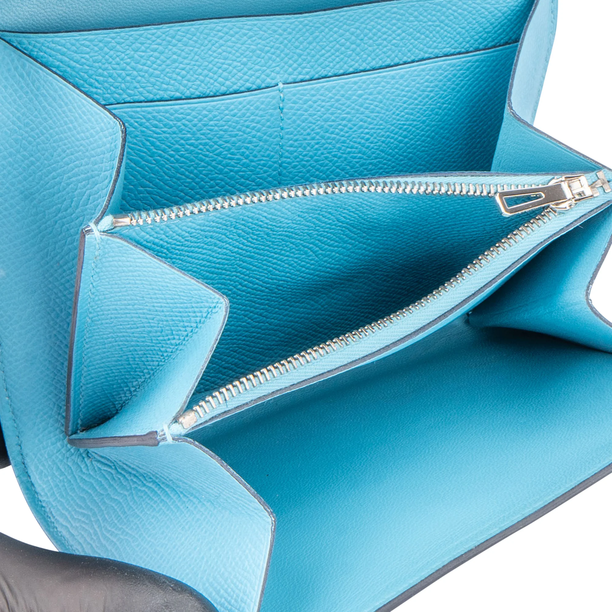 Hermès Blue Epsom Leather Constance Compact Wallet