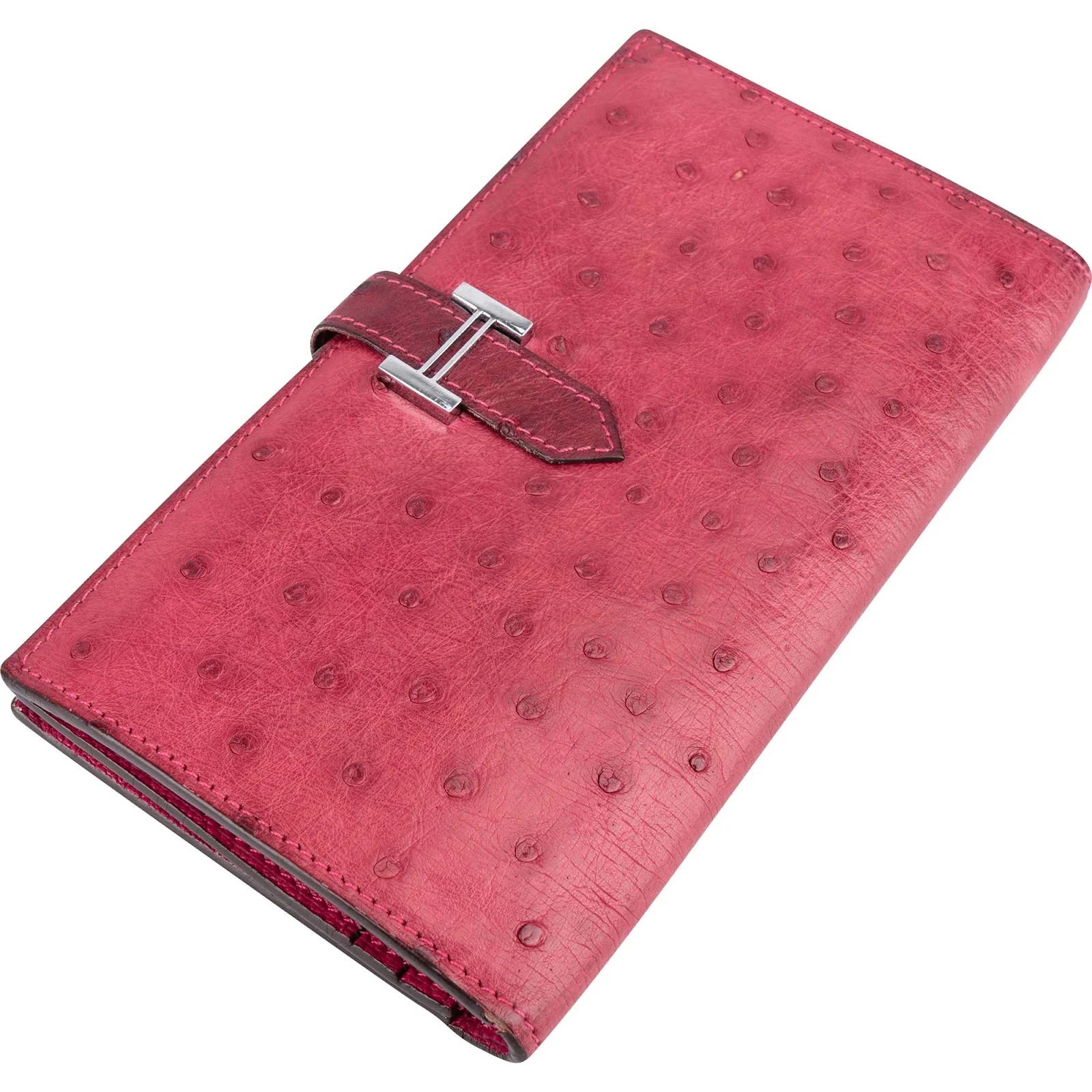 Hermès Pink Ostrich Béarn Wallet