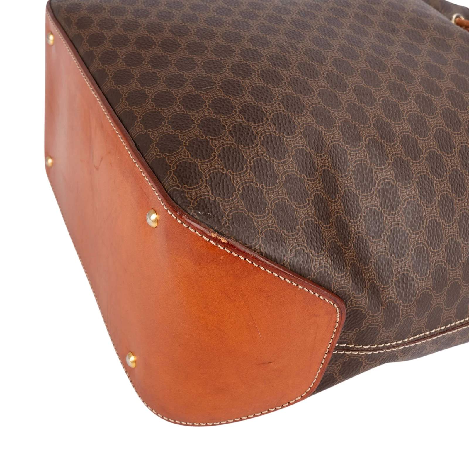 Celine Macadam Monogram Drawstring Bucket Crossbody Bag