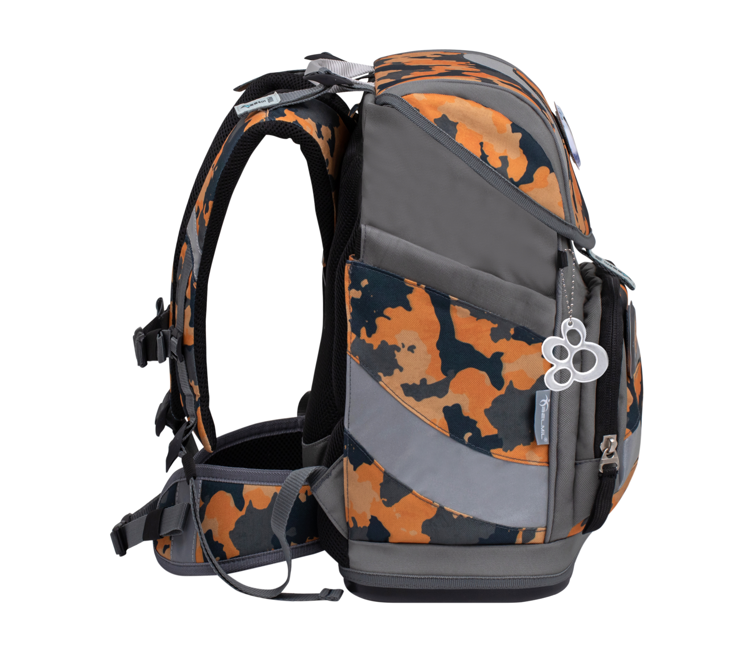 5-częściowy zestaw saszetek Smarty z 6 naszywkami - pomarańczowy kamuflaż