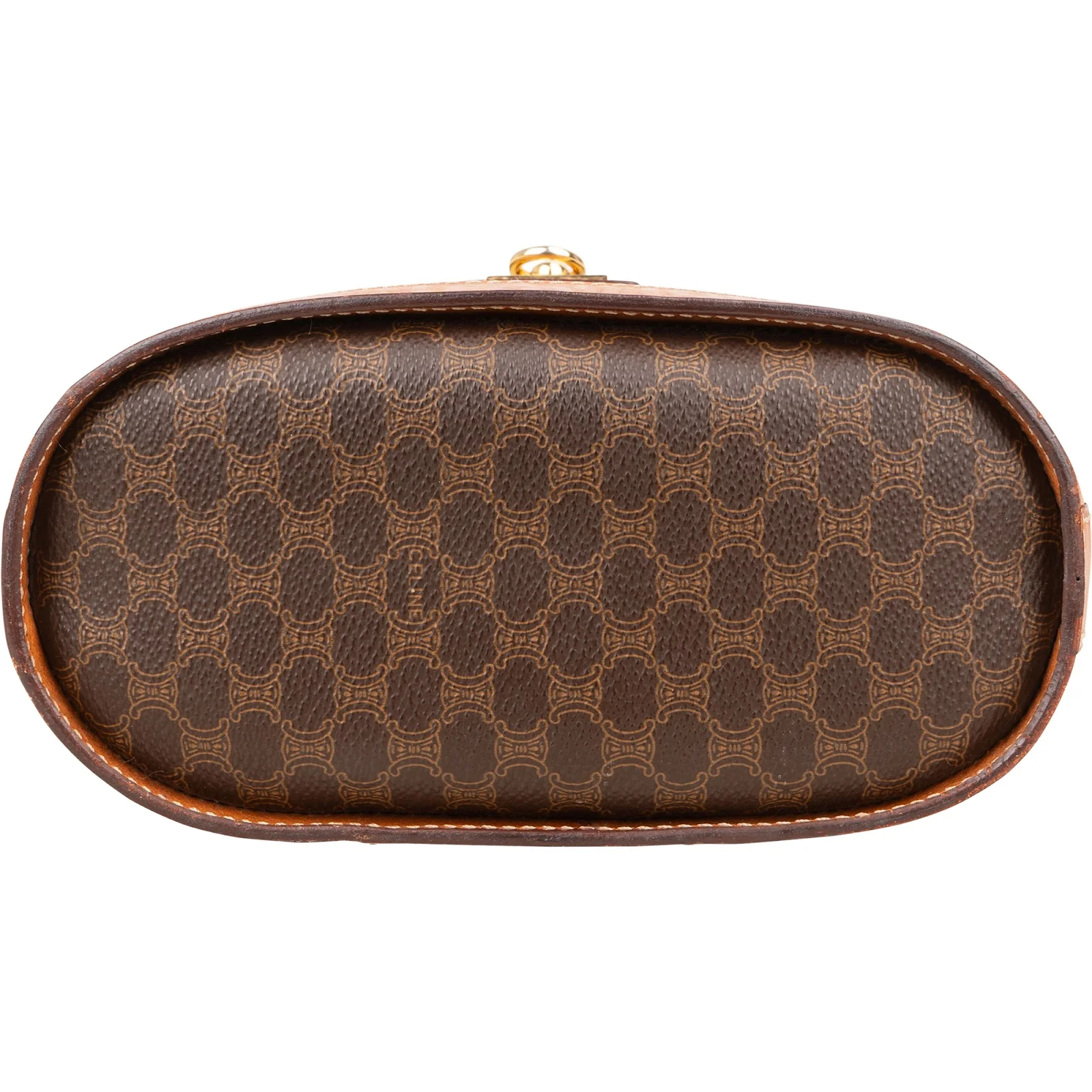 Celine Macadam Mongram Buckle Bucket Crossbody Bag