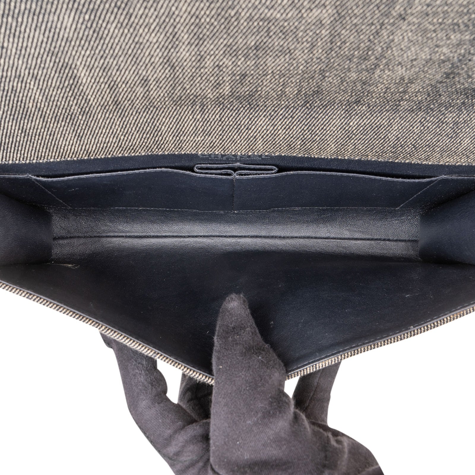 Sac à bandoulière Chanel en denim « Chocolate Bar » à rabat unique