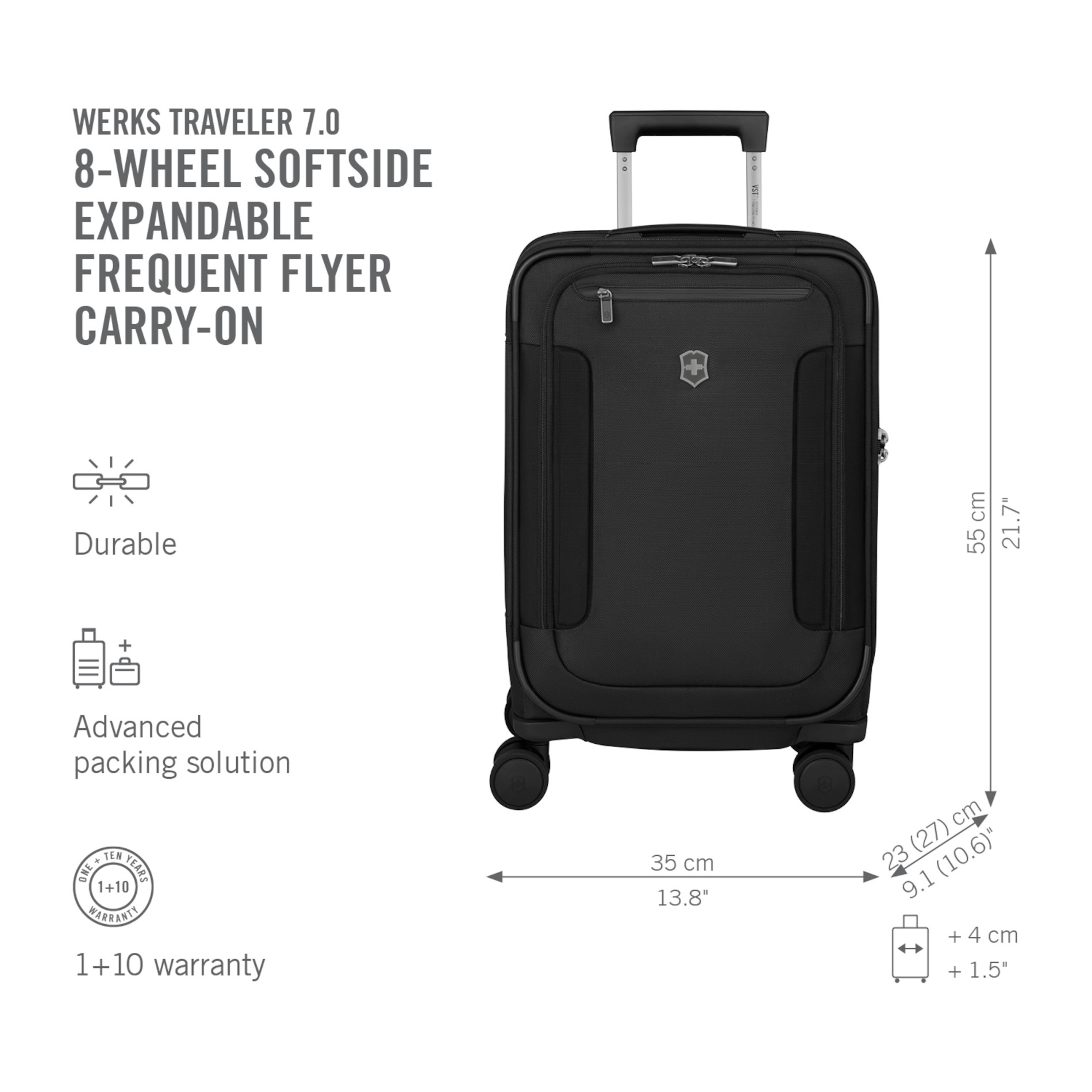 Werks Traveler 7.0 Frequent Flyer Carry-On - Black