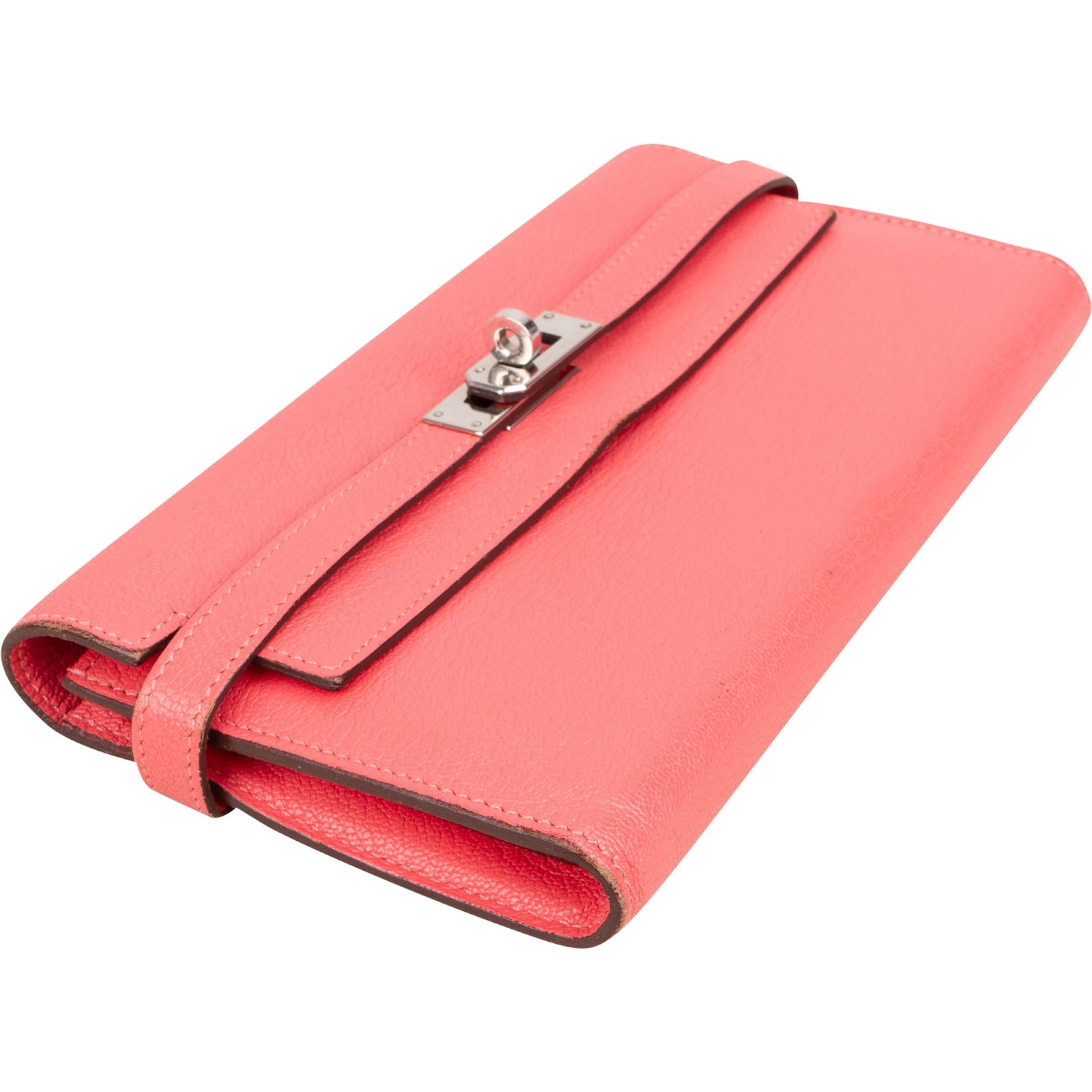 Hermès Bubble Gum Mysore Leather Kelly Wallet