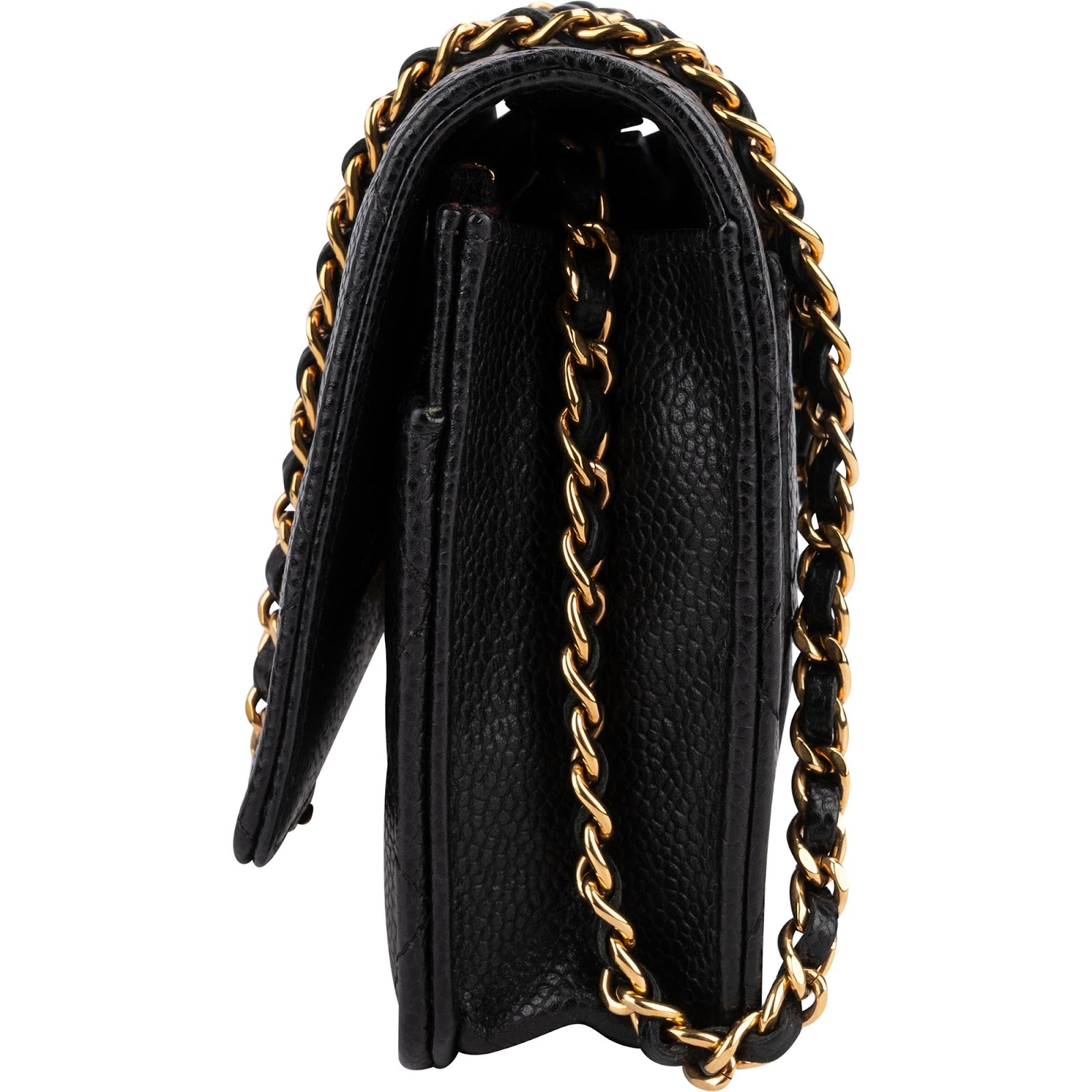 Chanel Quilted Caviar Leather Wallet on a Chain