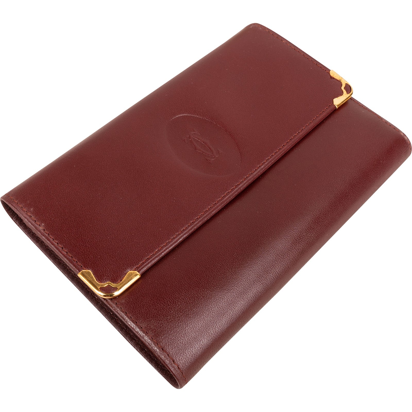Cartier Bordeaux Leather Flap Wallet