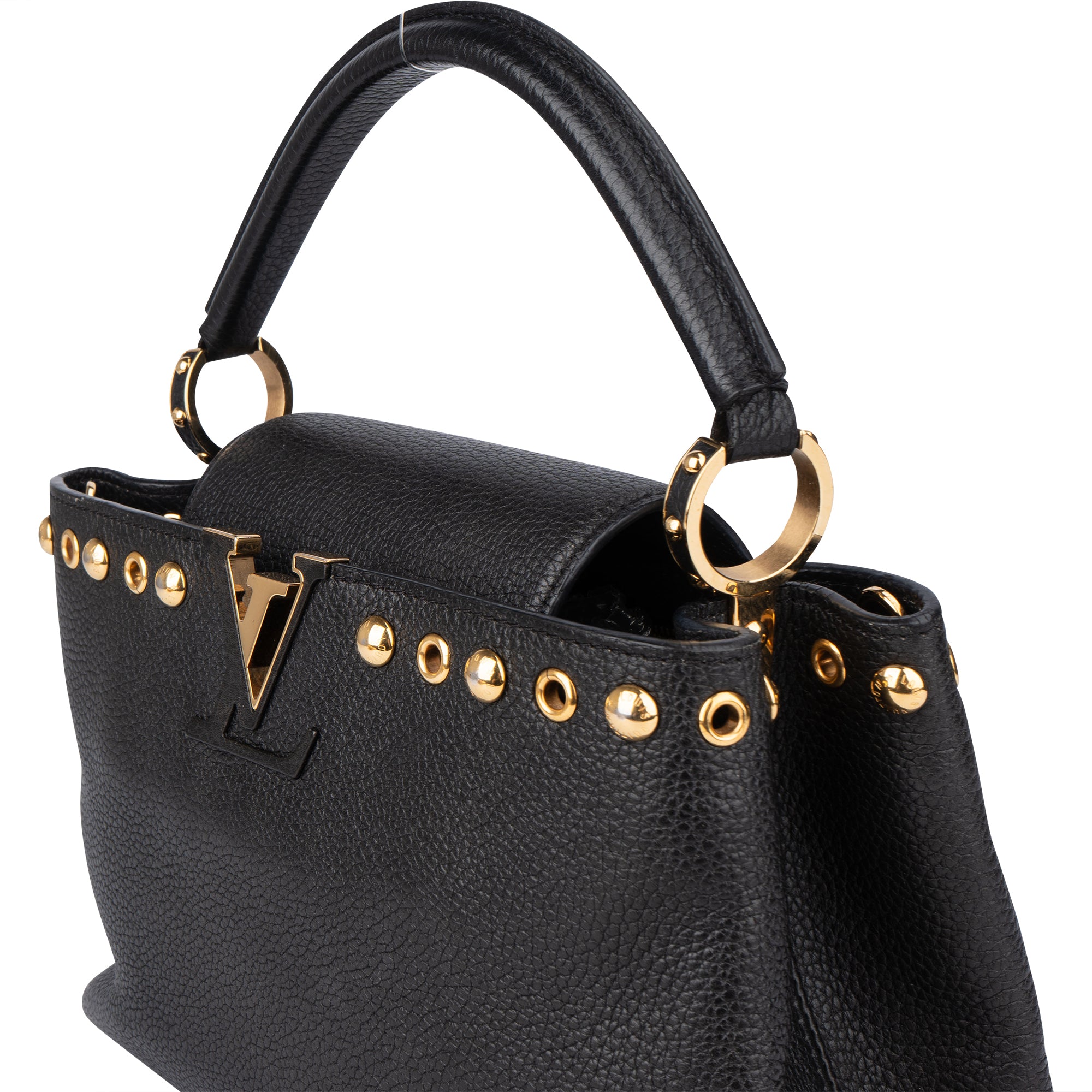 Louis Vuitton Noir Taurillon Pins Capucines PM Handbag